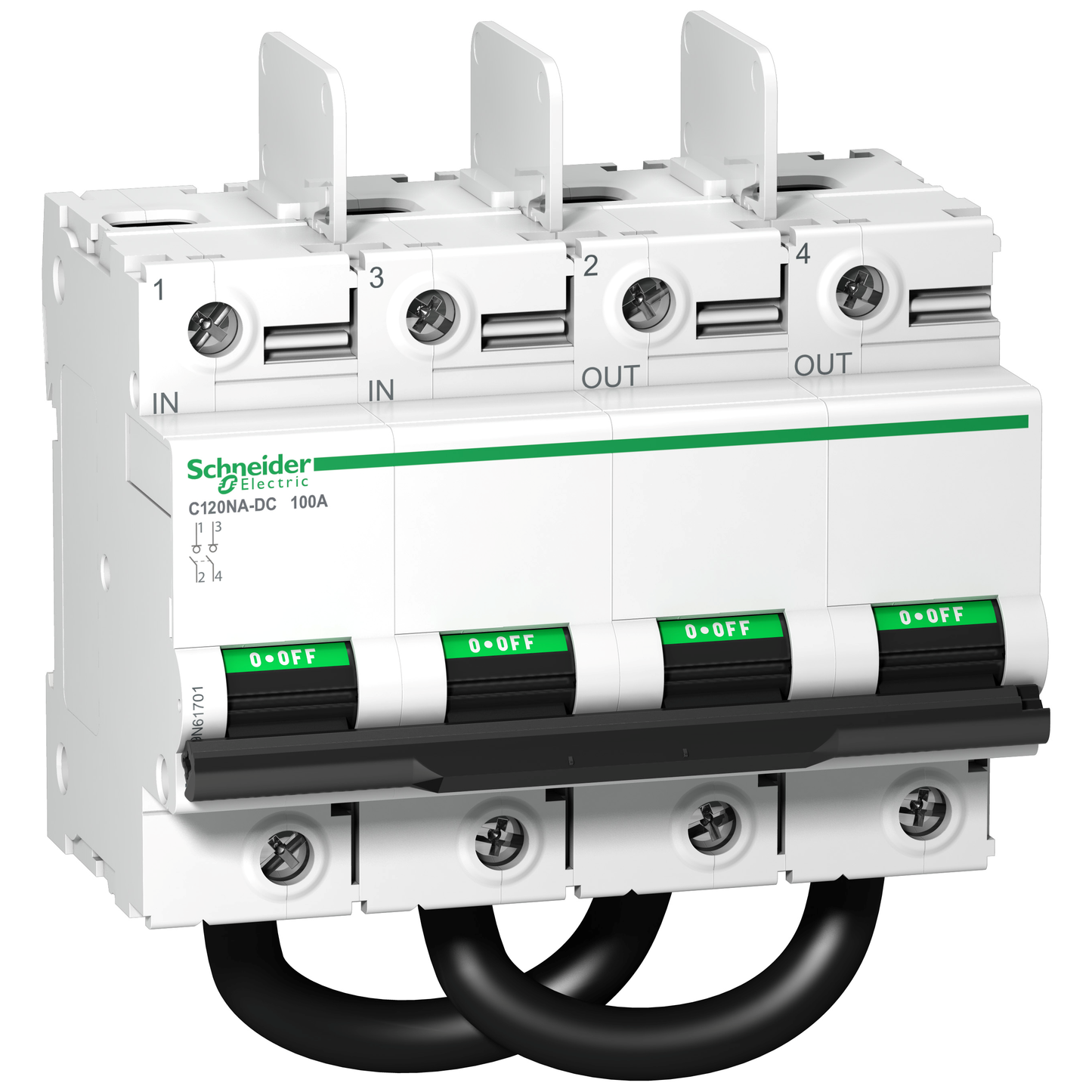 Schneider Electric-A9N61701-C120 NA - interrupteur sectionneur - 100A - 1000Vcc - 2pôles - 12 pas de 9mm