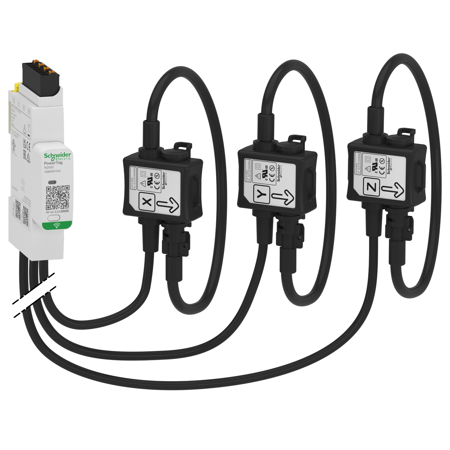 Schneider Electric-A9MEM1593-PowerTag - Capteur de mesure radiofréquences - tores souples 2000A - 3P/3P+N