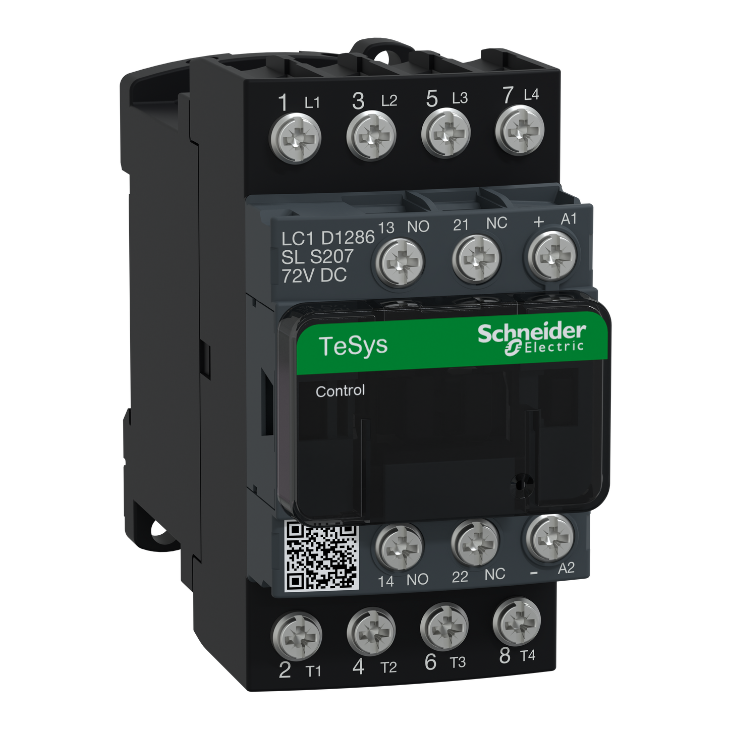 Schneider Electric-LC1D1286SLS207-TeSys D - Contacteur tesys lc1d 4p 2f plus 2o ac1 440v 25 a bobine 72 v cc