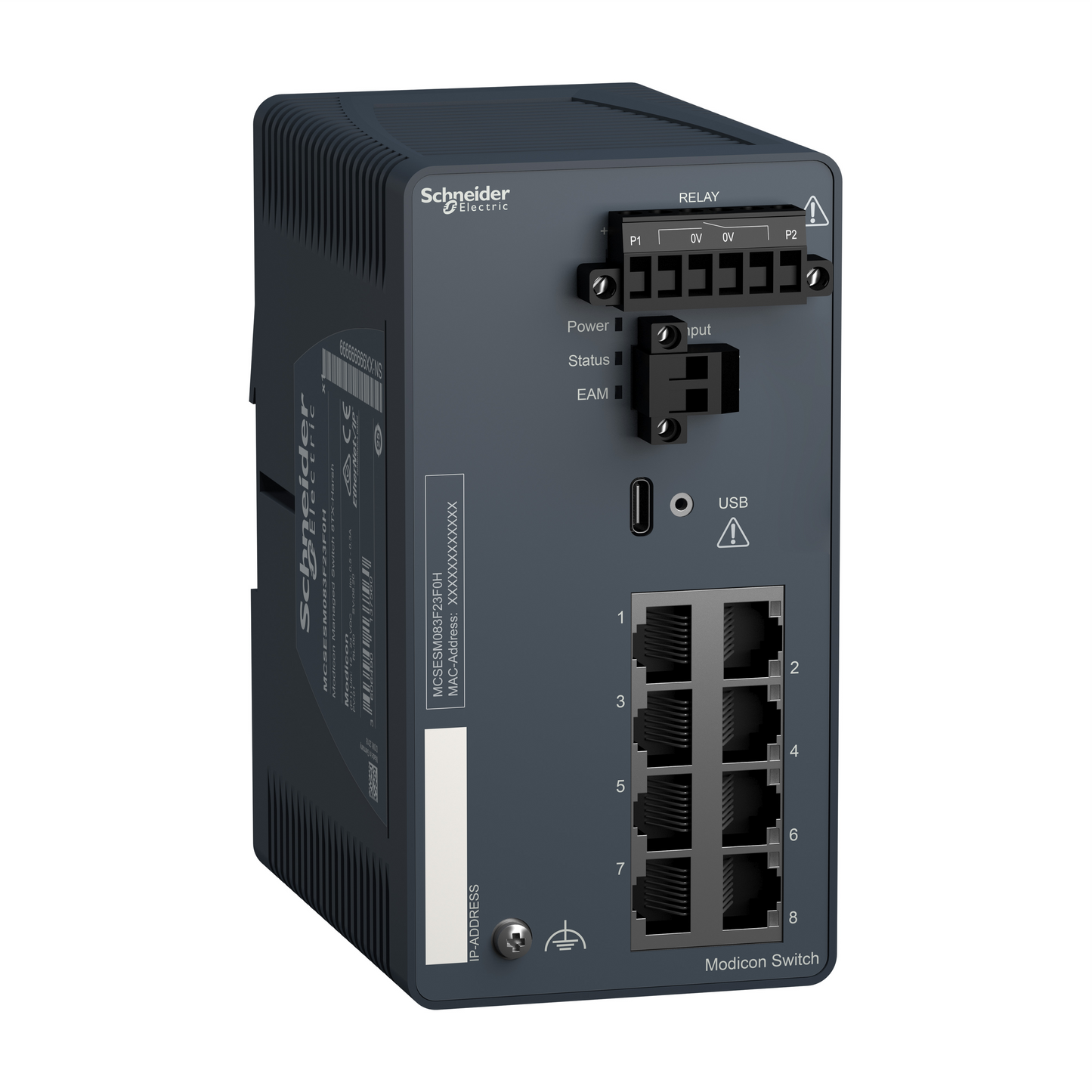 Schneider Electric-MCSESM083F23F0H-Modicon Switch administré - 8 ports cuivre - durci