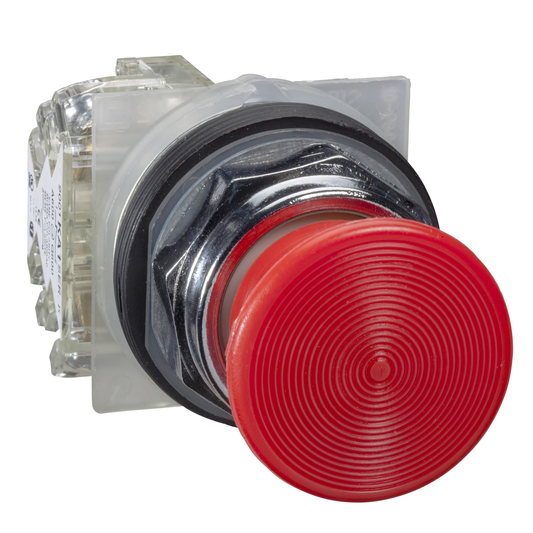 Schneider Electric-9001KR9R94H13-Harmony 9001K - bouton-pous. - Ø30 - rouge - coup-de-poing Ø41 - pousser-tirer