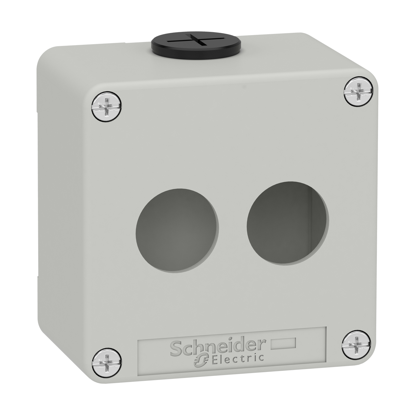 Schneider Electric-XAPD1202-Boite métal vide grise - M20 x2 - 2 trous 22 mm - 80x80x51,5 mm - UL cULus
