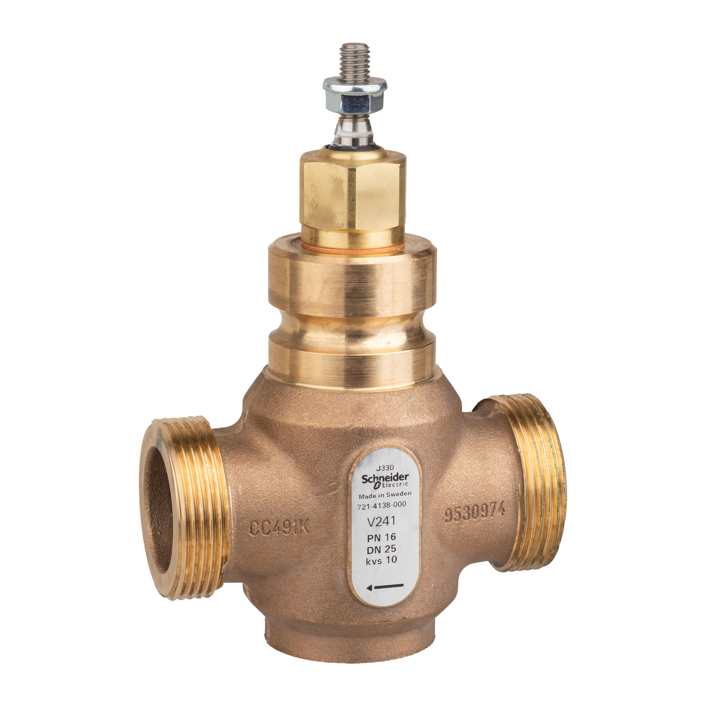 Schneider Electric-7214138000-Vanne 2 voies bronze filetée PN16 DN25 Kv10