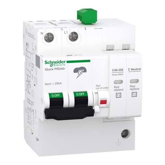 Schneider Electric-A9L16292-Acti9 - Parafoudre iQuick PRD40r - 1P+N avec report de signalisation