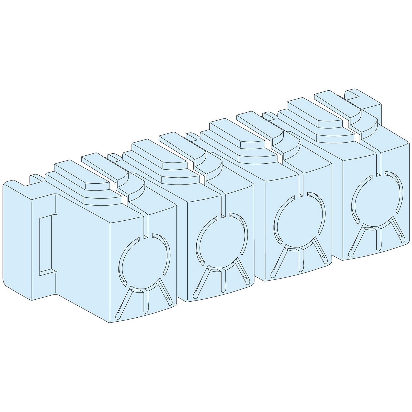Schneider Electric-LVS04150-Linergy BW - 8 capots isolants IPxxB pour JdB (Powerclip)