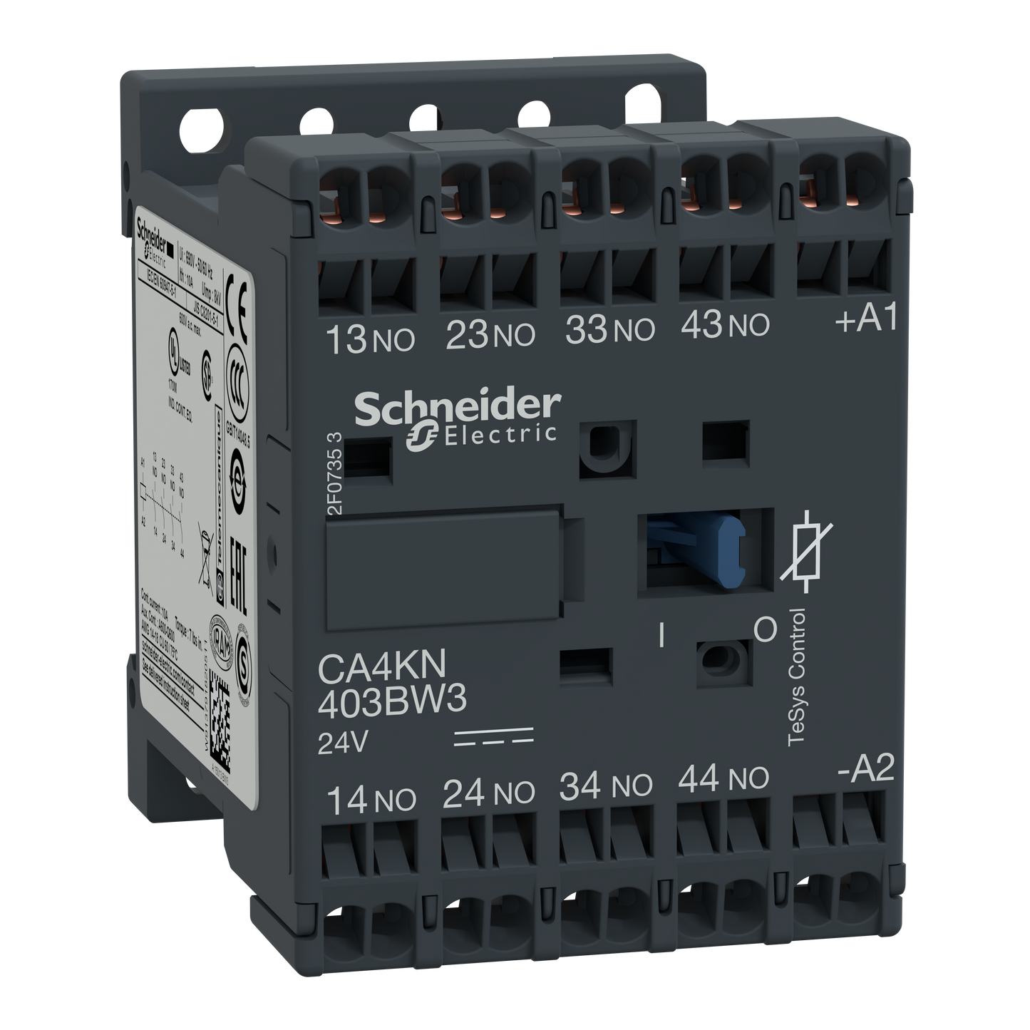 Schneider Electric-CA4KN403BW3-TeSys CA4K - contacteur - 4F+0O - instantané - 10A - 24Vcc
