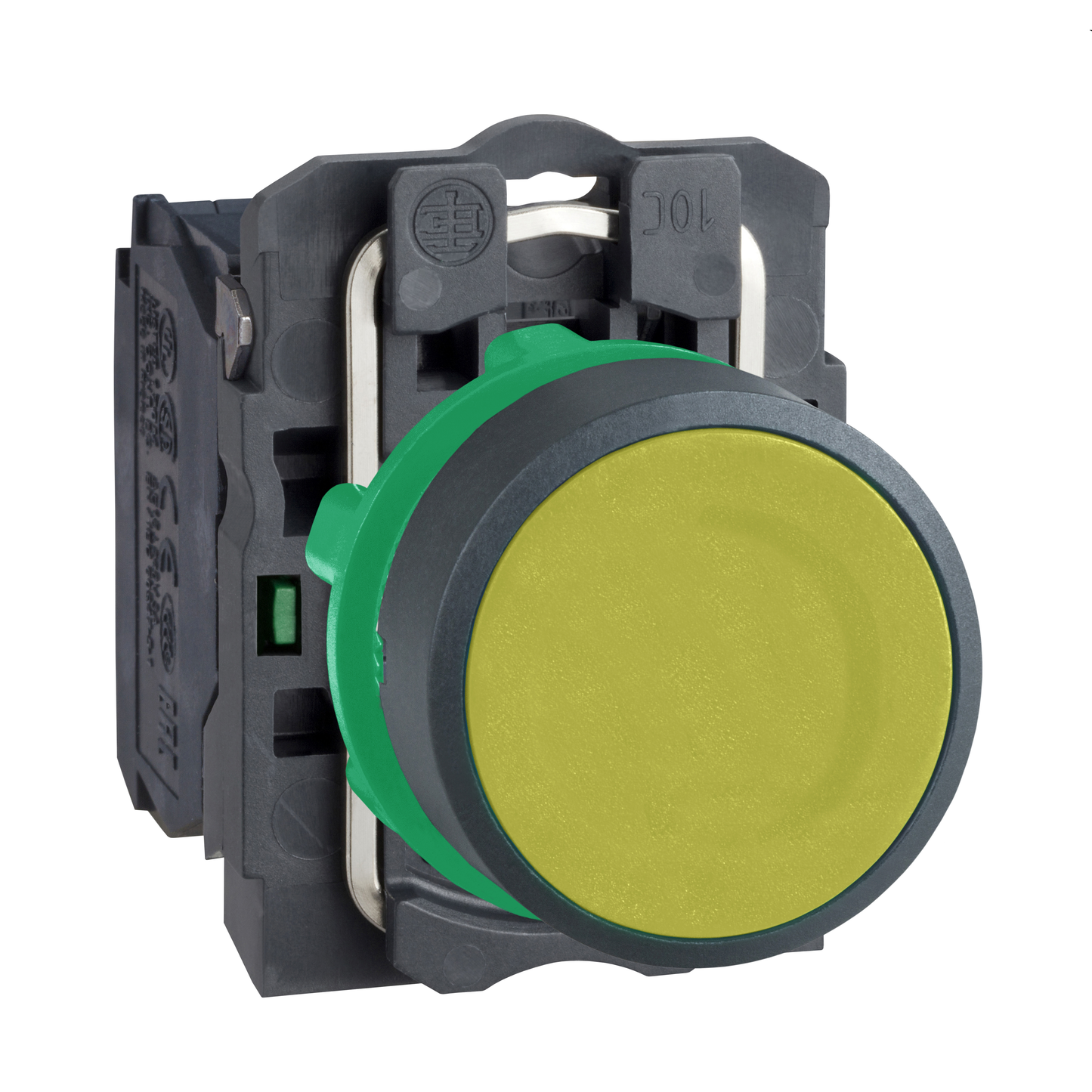 Schneider Electric-XB5AA51-Harmony XB5 - bouton poussoir à impulsion - Ø22 - jaune - 1F - vis étrier