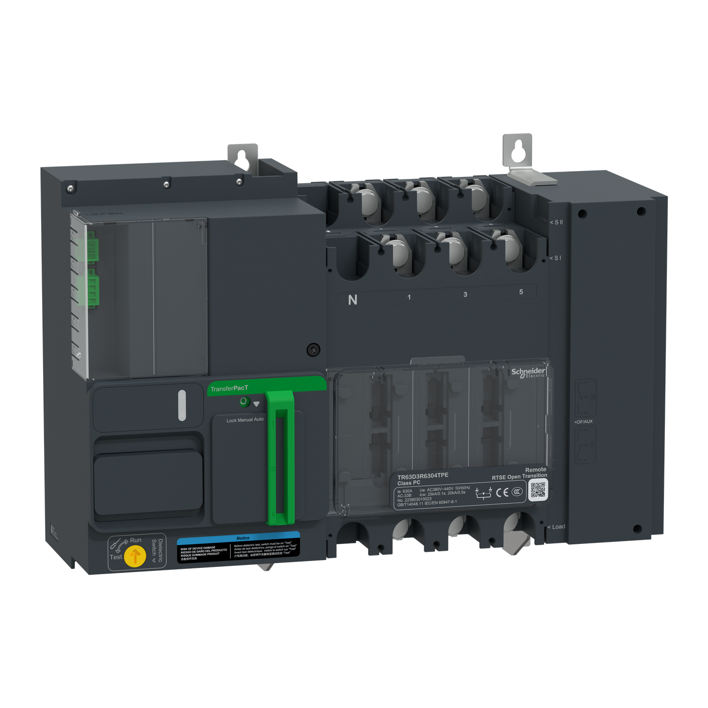 Schneider Electric-TR63D3R3204TPE-TransferPacT TR630 - inverseur de sources - télécommandé - 320A - 3P - 400Vca