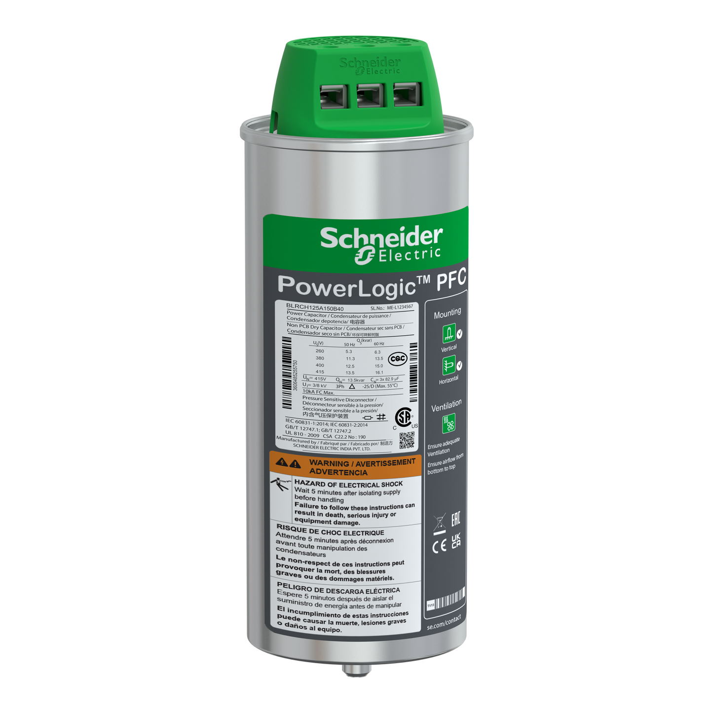 Schneider Electric-BLRCH125A150B40-VarPlusCAN condensateur HDY 12.5kvar 400V