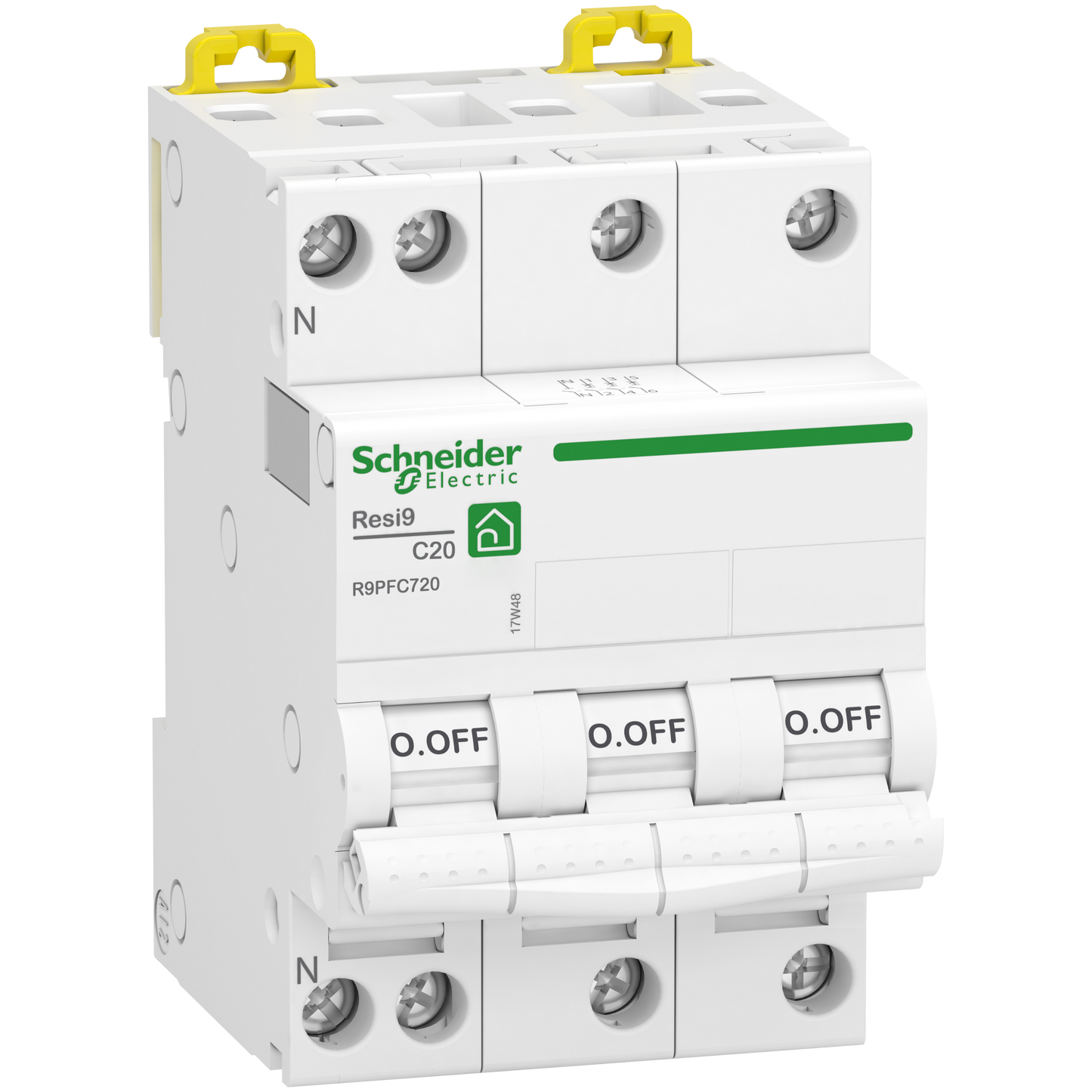 Schneider Electric-R9PFC720-Resi9 - disjoncteur modulaire - 3P+N - 20A - courbe C - peignable