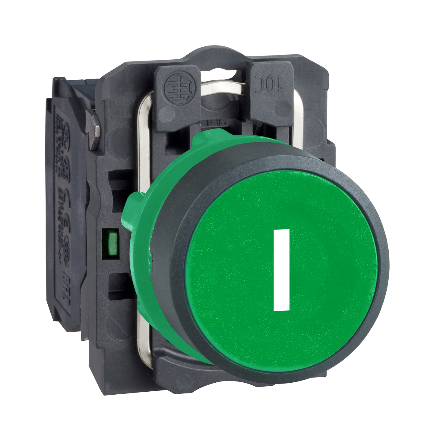 Schneider Electric-XB5AA3311-Harmony XB5 - bouton poussoir impulsion - Ø22 - marqué - vert - 1F - vis étrier