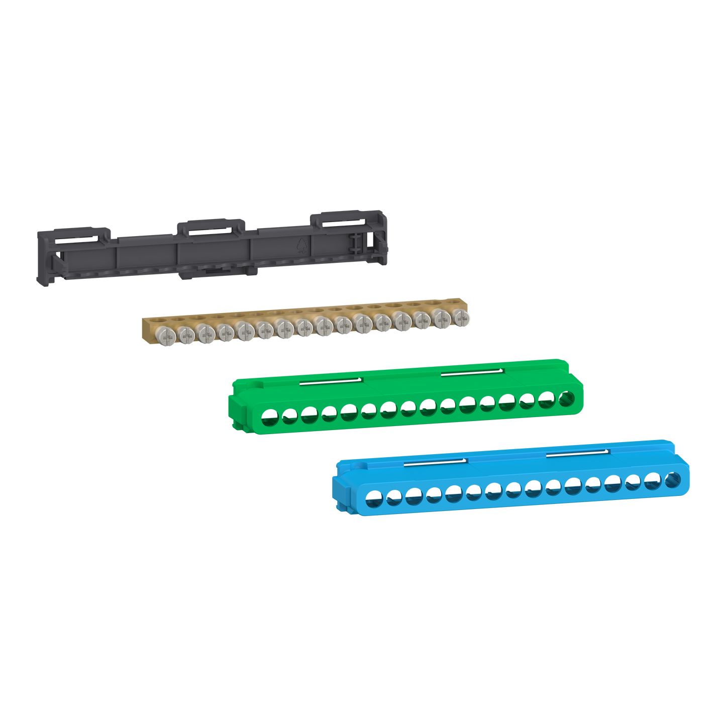Schneider Electric-LGYT2A16-Linergy - bornier 80A à vis 16 trous 8x16²+8x10² et couvercles pour Terre/Neutre