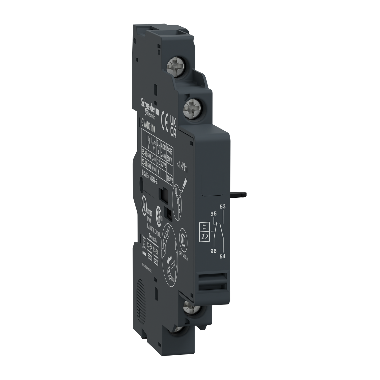 Schneider Electric-GVAD0110-TeSys GV - contact auxiliaire - 1F+1O (défaut)