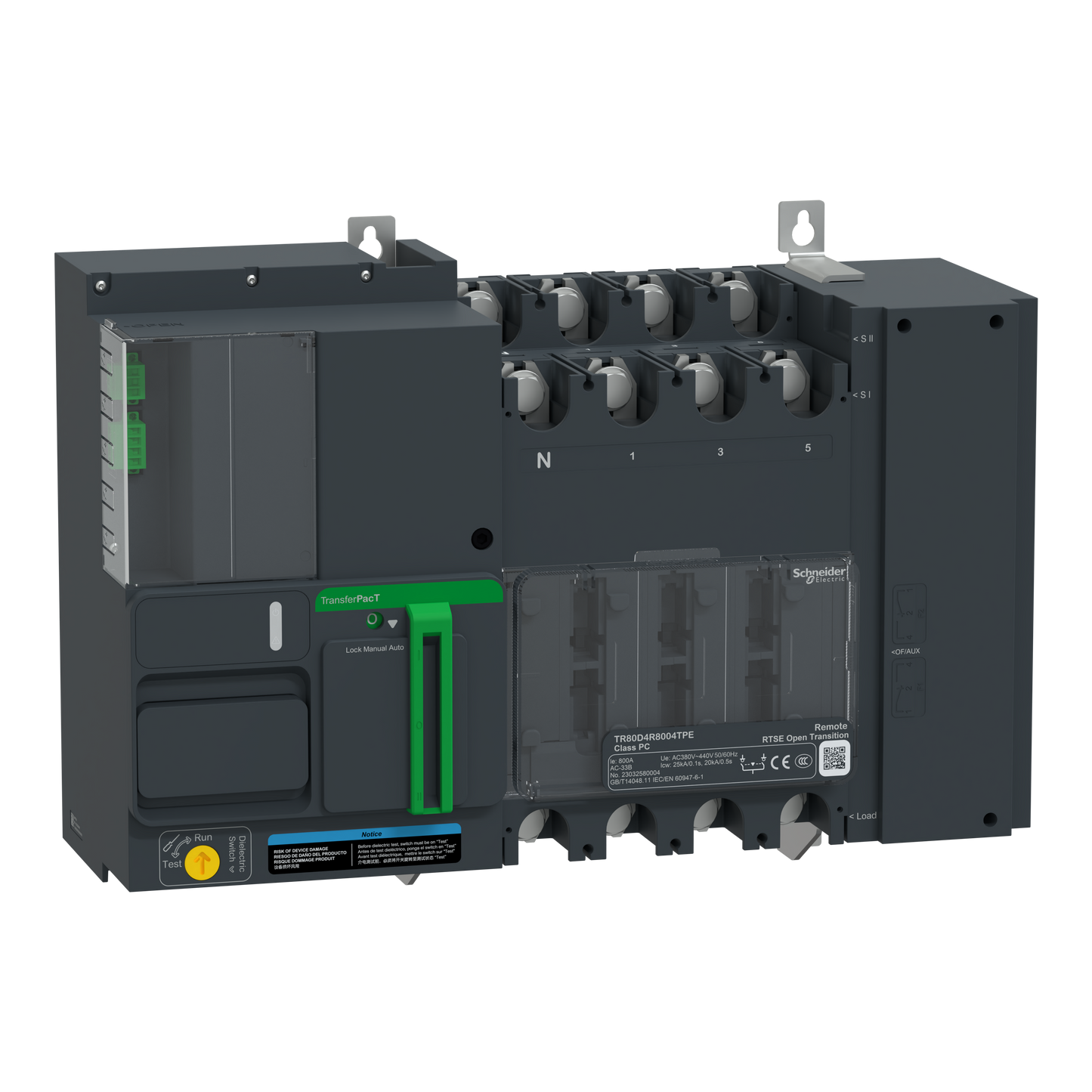 Schneider Electric-TR80D4R8004TPE-TransferPacT TR800 - inverseur de sources - télécommandés - 800A - 4P - 400Vca