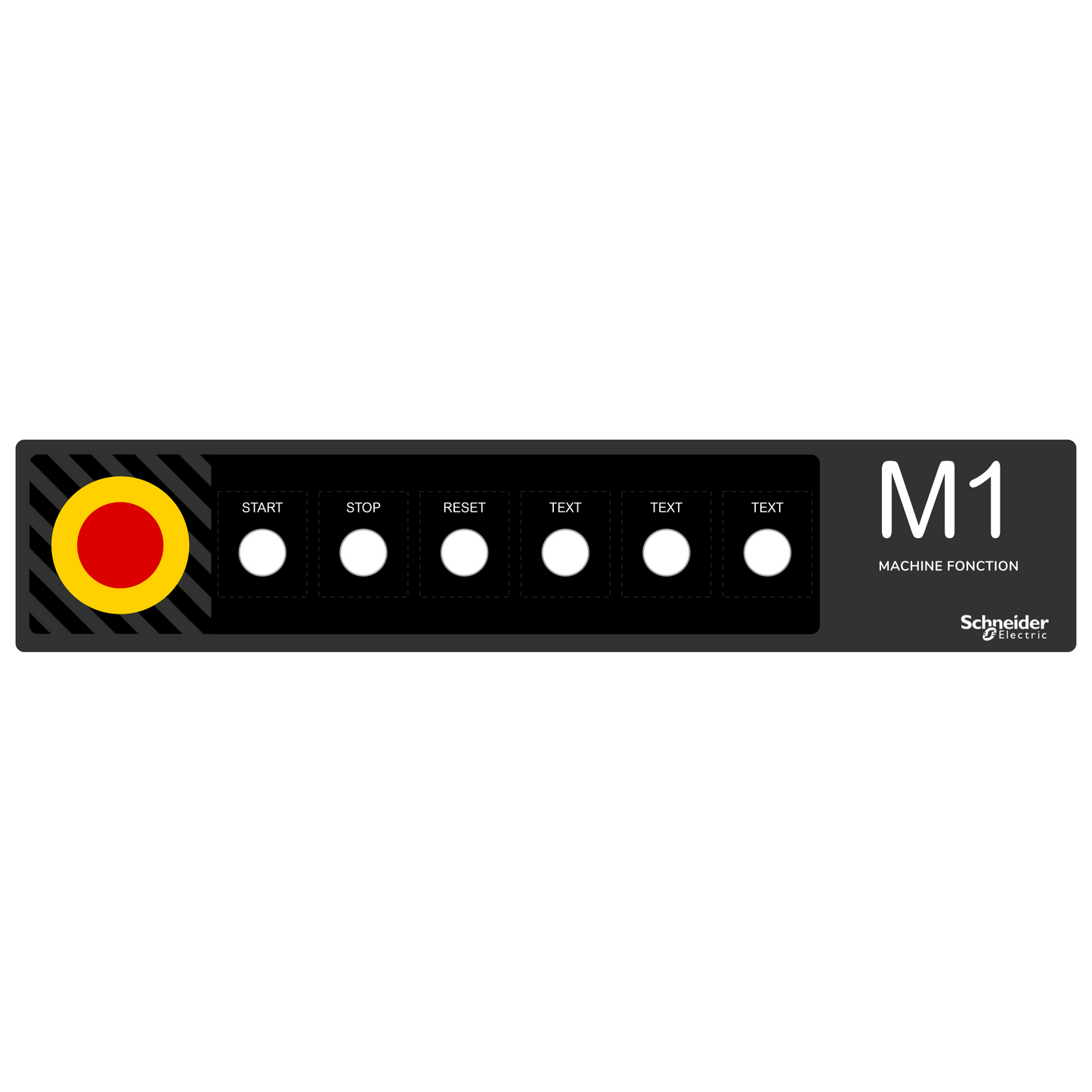 Schneider Electric-ZBYLECUST09-Harmony - plastron 500x100 - personnalisé via configurateur