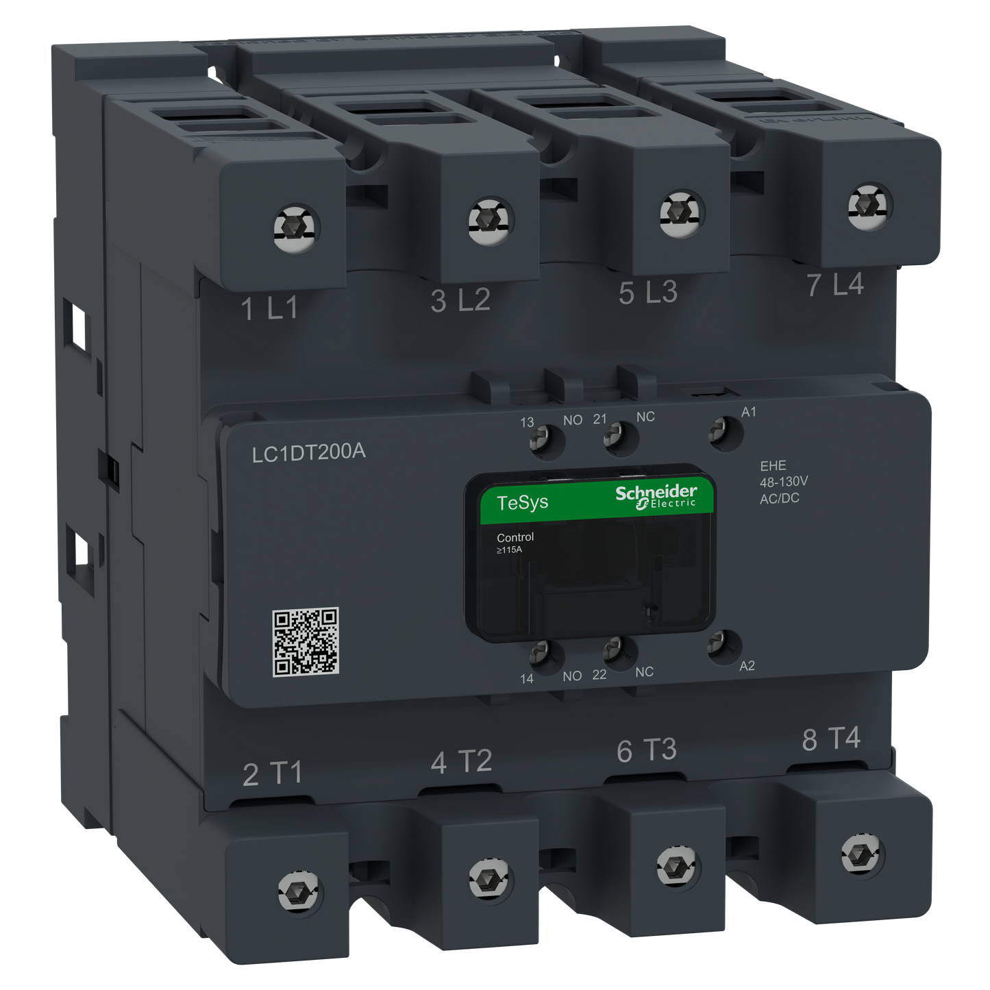 Schneider Electric-LC1DT200AEHE-TeSys Deca Advanced - CTR Deca 200A 4P 48-130V ACDC EvLk