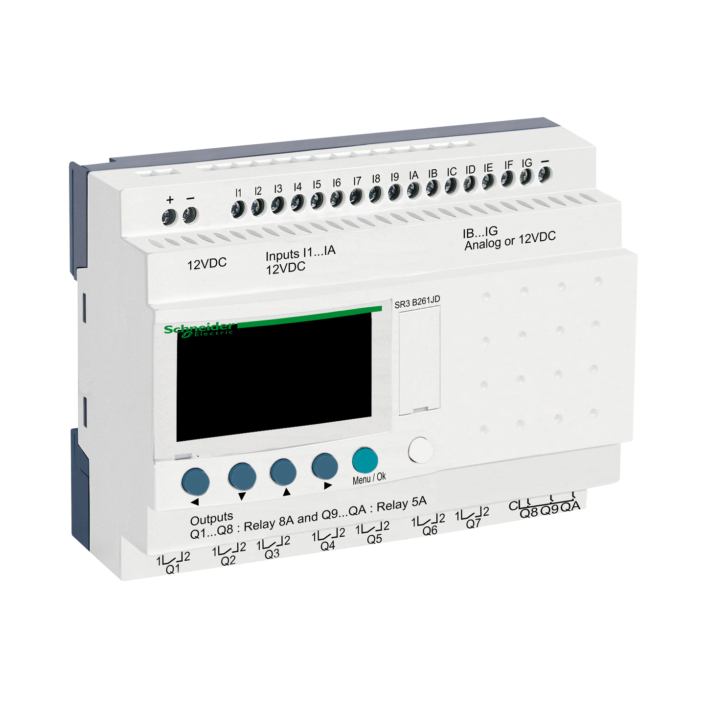 Schneider Electric-SR3B261JD-Zelio Logic - relais intelligent modul.- 26 E/S - 12Vcc - horloge - affichage