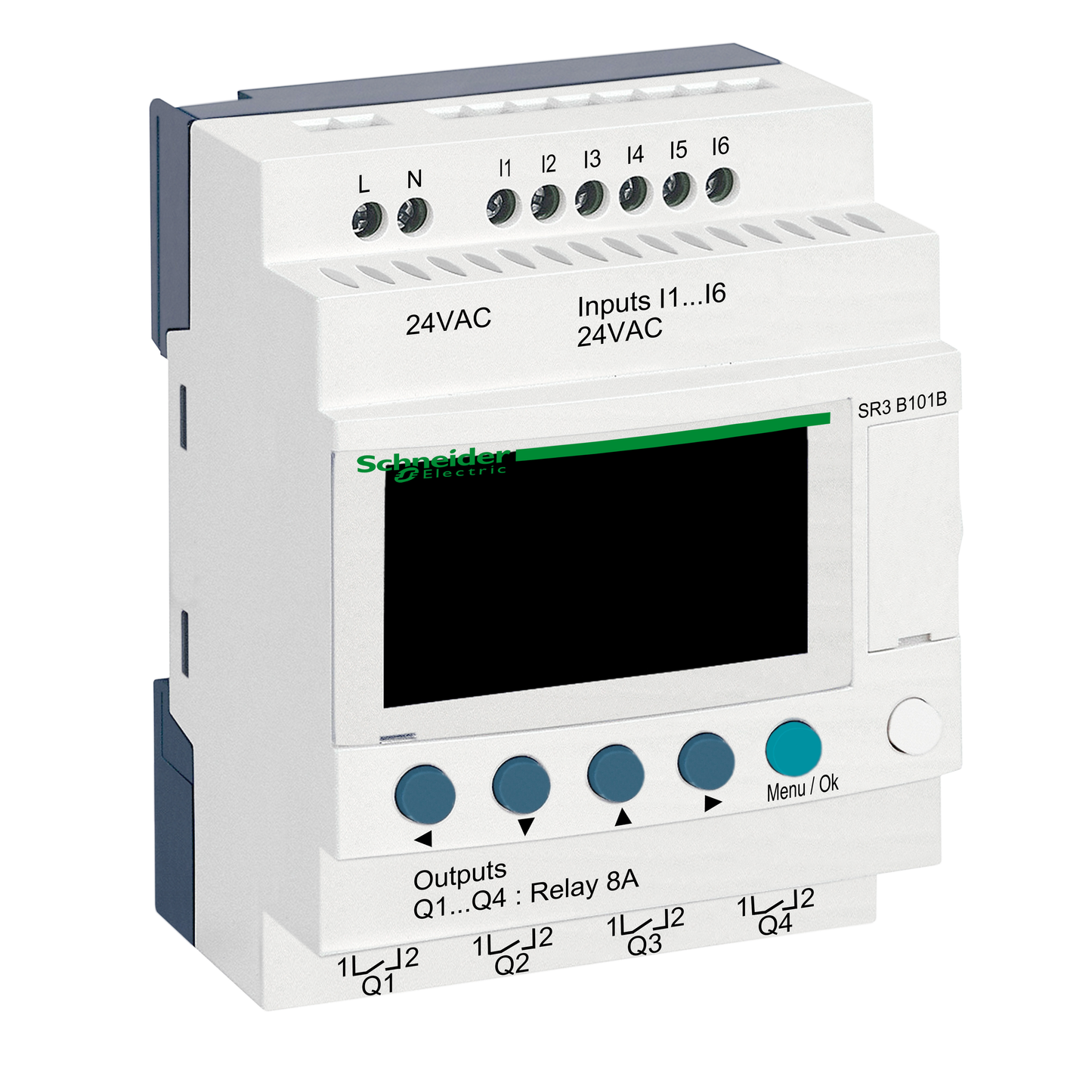Schneider Electric-SR3B101B-Zelio Logic - relais intelligent modul.- 10 E/S - 24Vca - horloge - affichage