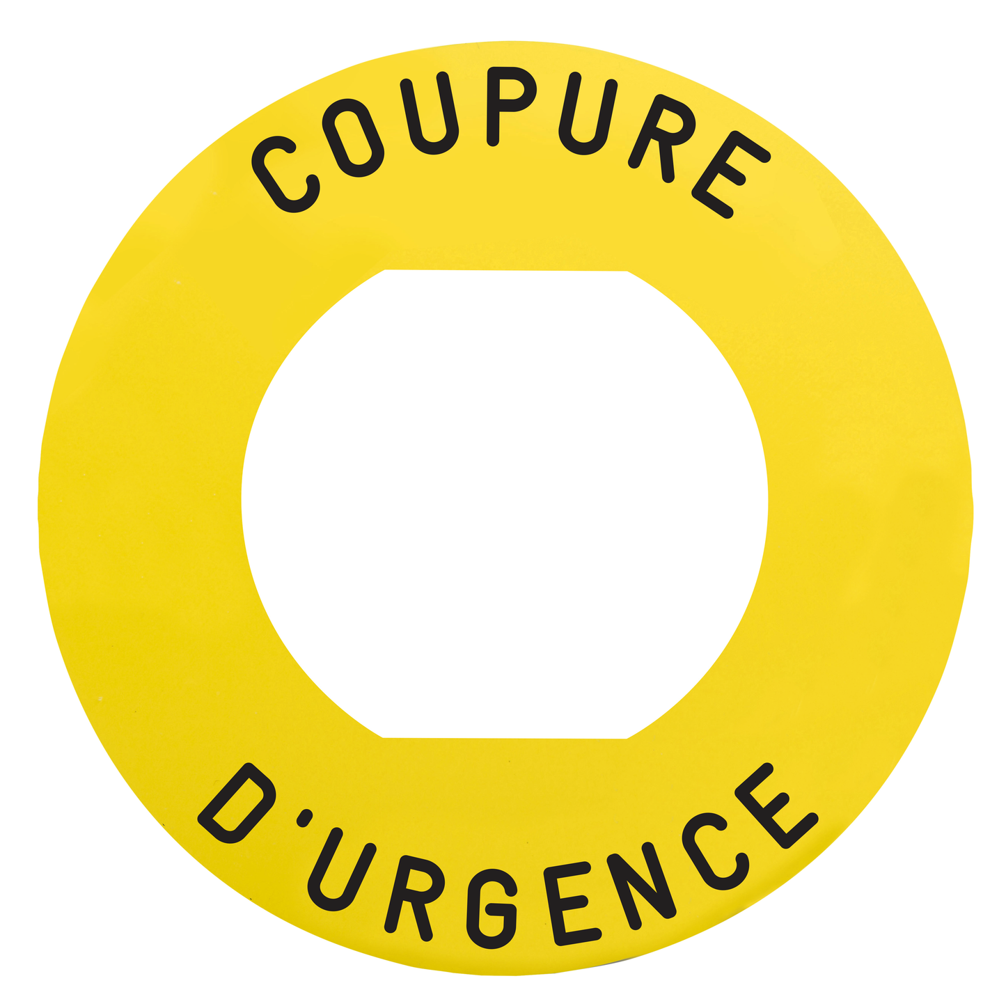 Schneider Electric-ZBY9160M-Harmony - étiquette plate - jaune - 'COUPURE D'URGENCE' - Ø60 - pour ZBZ1605
