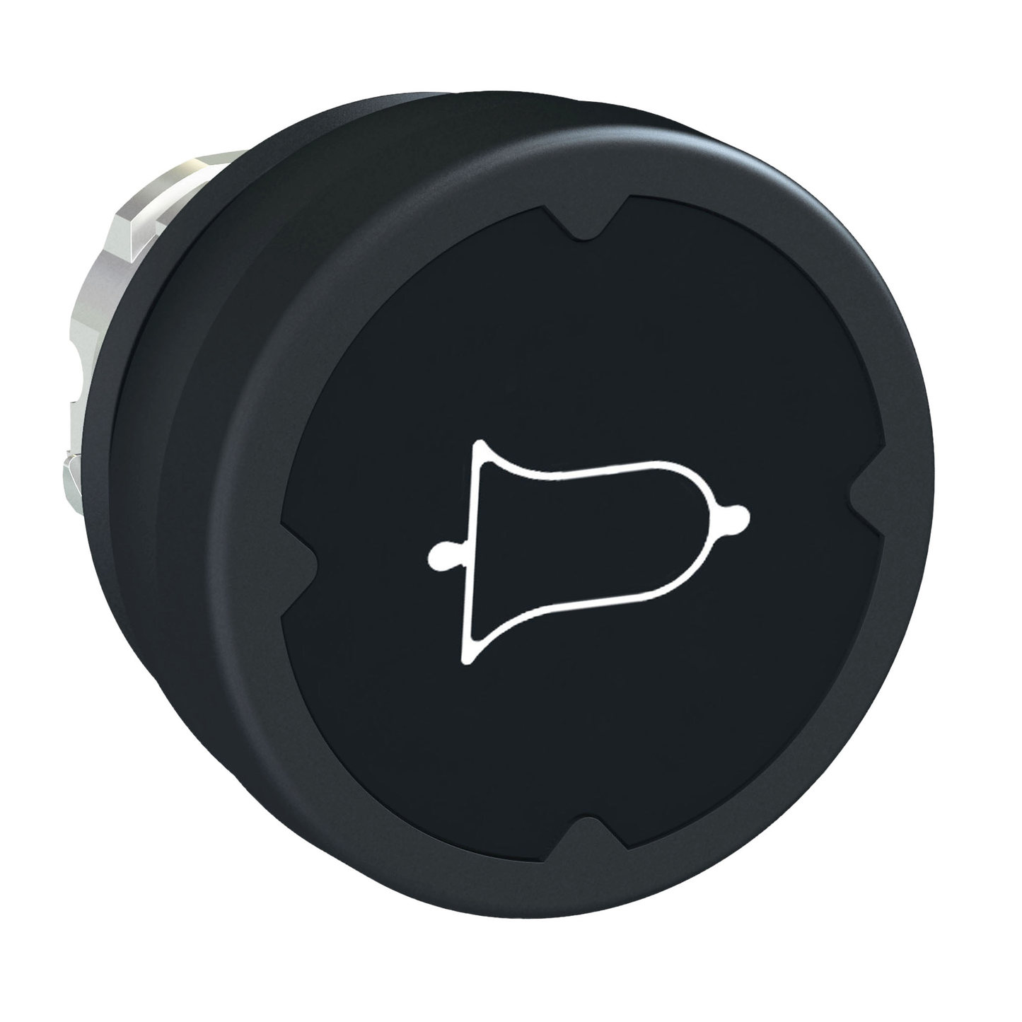 Schneider Electric-ZB4BC28001RA-Harmony tête de BP Ø37 IP69K Ø22 noir avec marquage sonnerie symbole pivoté 90°