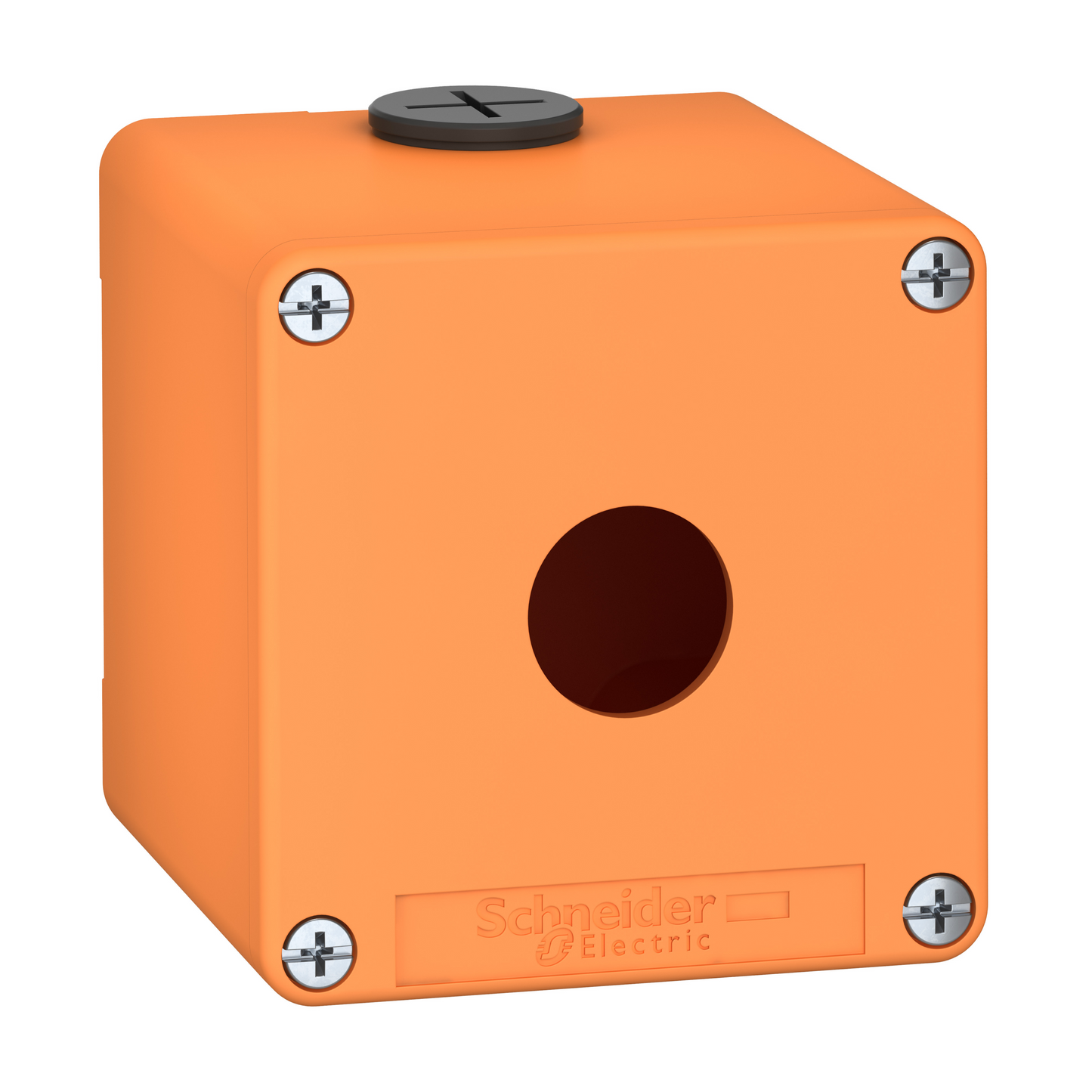 Schneider Electric-XAPO1501-Boite métal vide orange - M20 x2 - 1 trou 22 mm - 80x80x77 mm - UL cULus