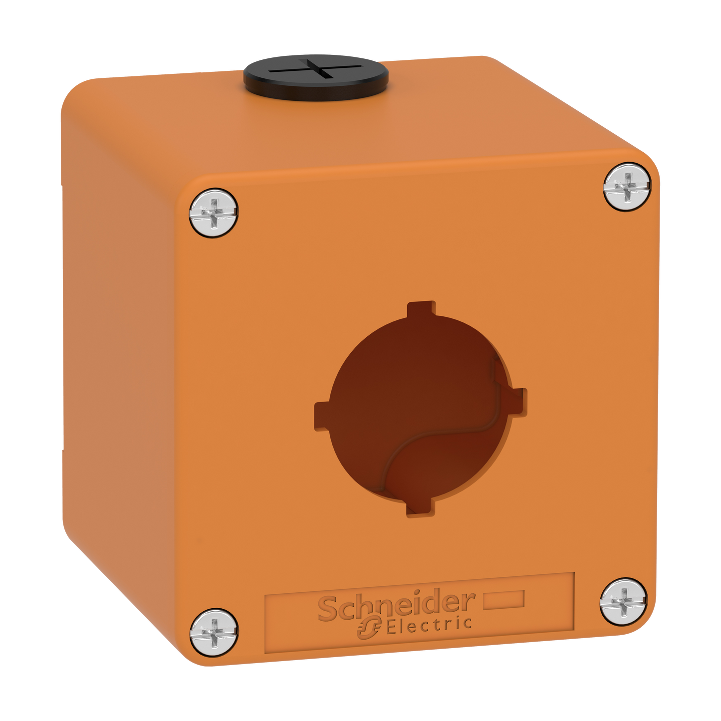 Schneider Electric-XAPO1601-Boite métal vide orange - M20 x2 - 1 trou 30 mm - 80x80x77 mm - UL cULus