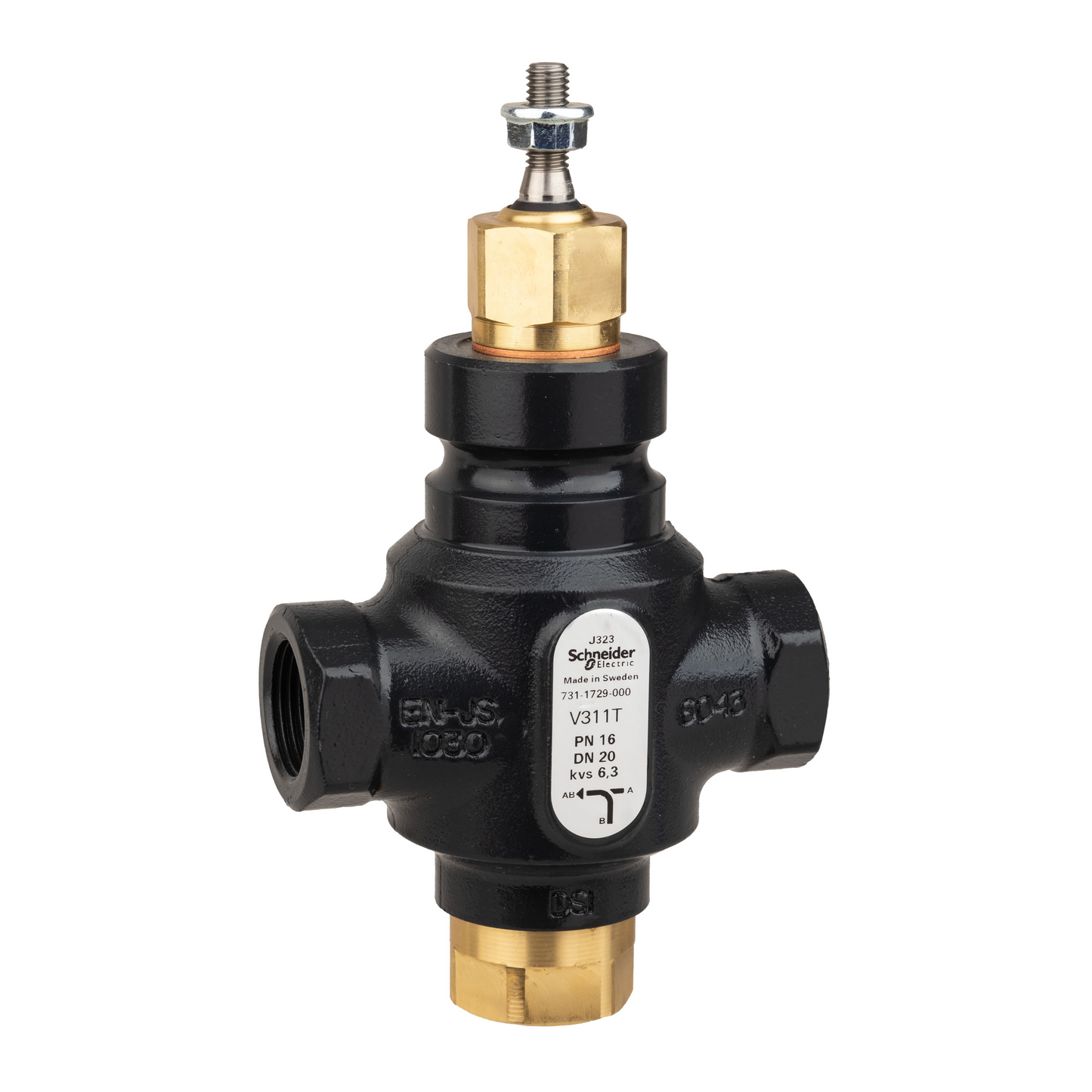 Schneider Electric-7311729000-Vanne 3 voies acier taraudée PN16 DN20 Kv6.3