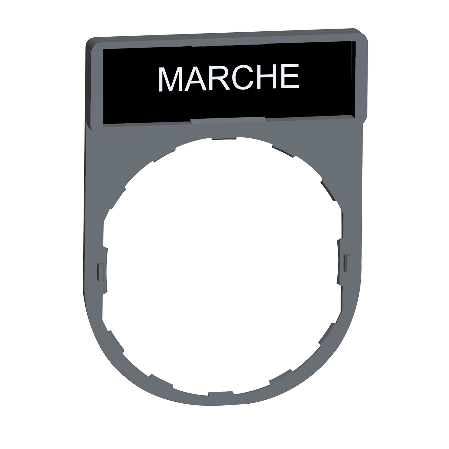 Schneider Electric-ZBY2103C0-Harmony - porte-étiquette plate 30x40 - plastique gris - avec étiq 8x27 - MARCHE