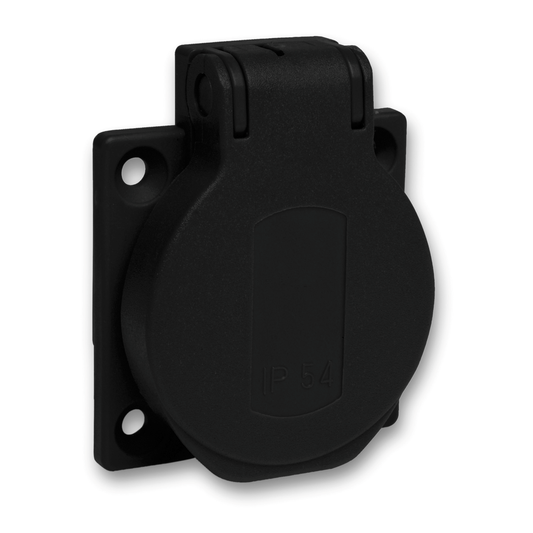 Schneider Electric-PKN51N-Mureva - socle de prise NF 50x50mm - 2P+T 10-16 A - IP54 - connex. arr. - noir