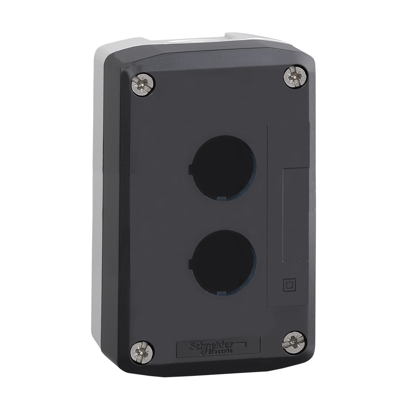 Schneider Electric-XALD02-Harmony XAL - boite 2 trous Ø22 - couvercle gris foncé - fond gris clair
