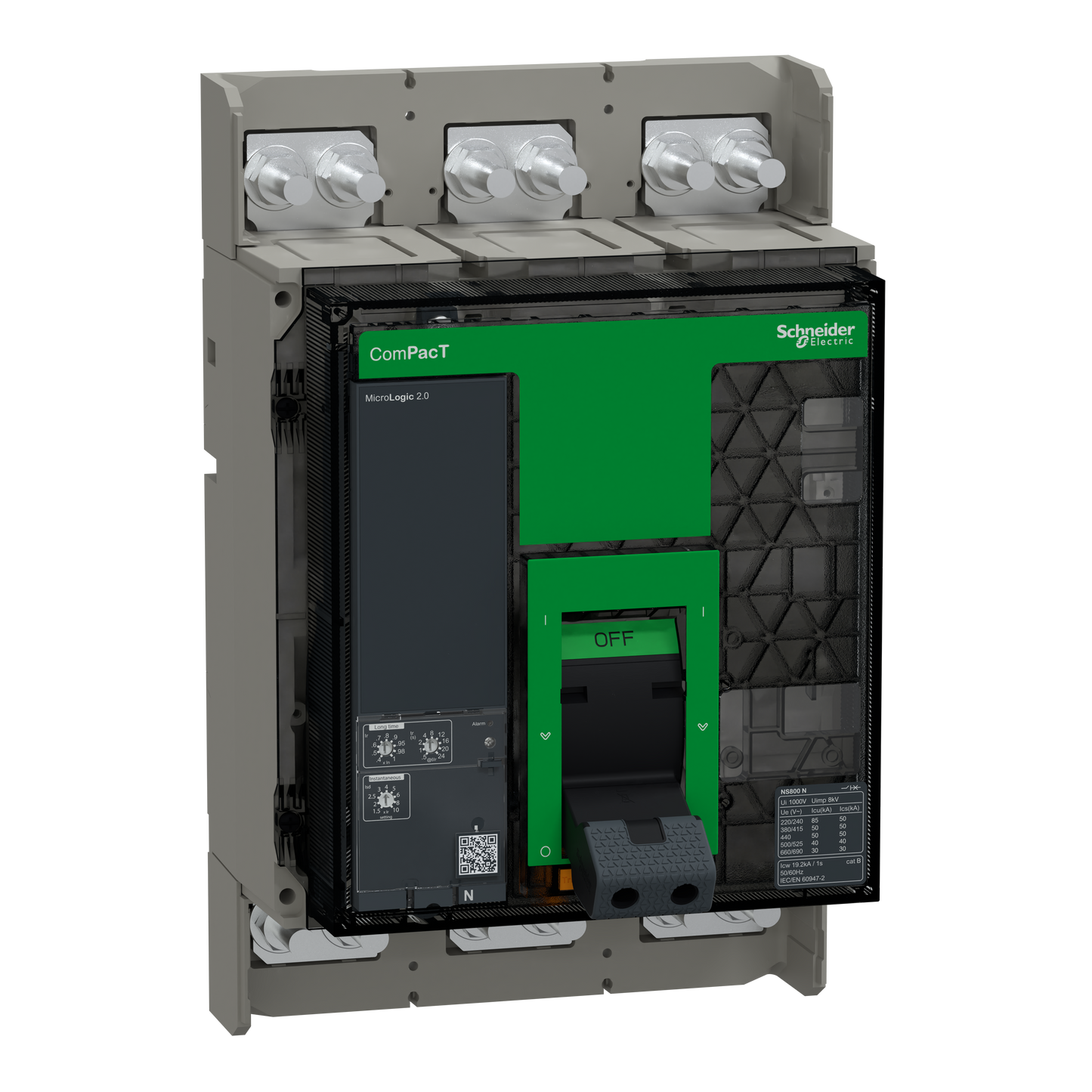 Schneider Electric-C080N320FM-ComPacT NS800N - disjoncteur - MicroLogic 2.0 800A - 3P - 50kA - fixe - manuel