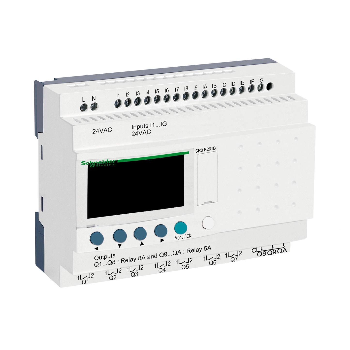 Schneider Electric-SR3B261B-Zelio Logic - relais intelligent modul.- 24 E/S - 24Vca - horloge - affichage