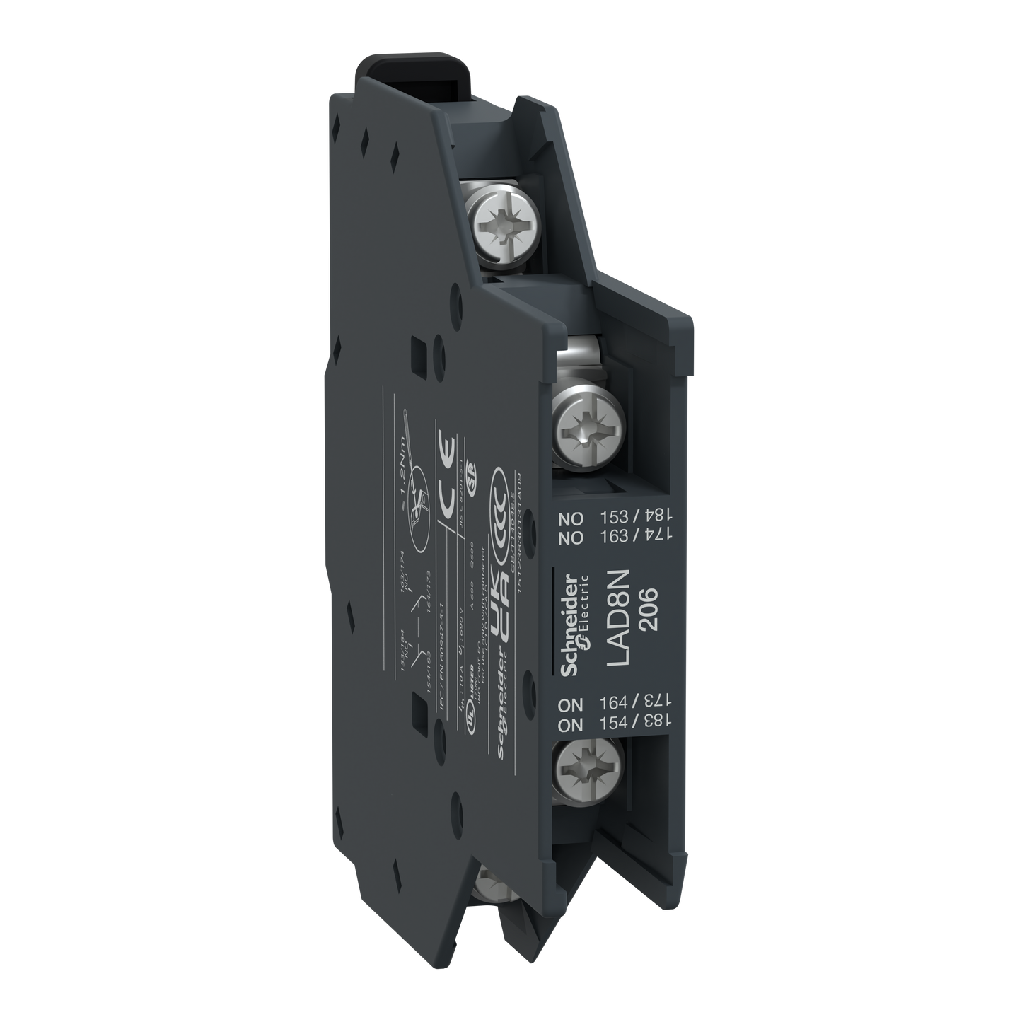 Schneider Electric-LAD8N206-TeSys D - bloc contacts auxiliaires latéraux - 2F+0O - cosses fermées