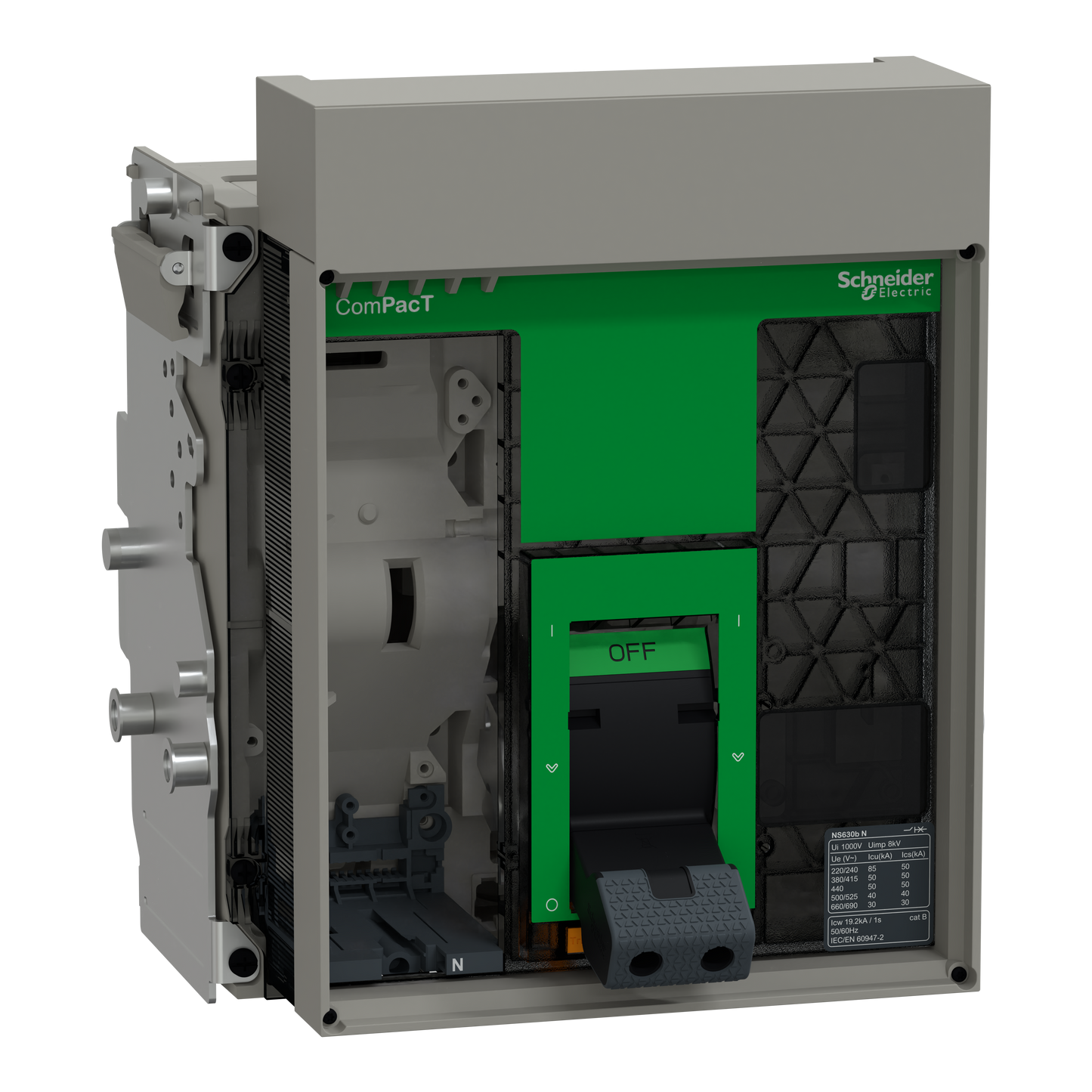 Schneider Electric-C063N3WM-ComPacT NS630N - bloc coupure ss déclencheur - 630A - 3P - 50kA - débro manuel