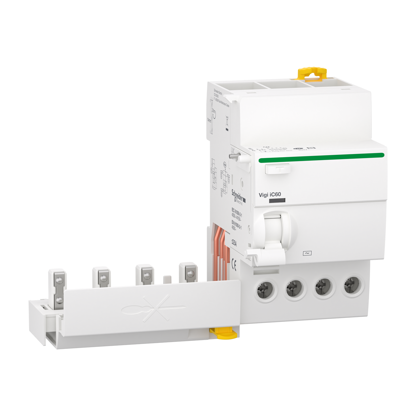 Schneider Electric-A9Q11425-Acti9 Vigi iC60 - Bloc diff 400Vca (Ph/Ph) - 4P - 25A - 30mA - Type AC