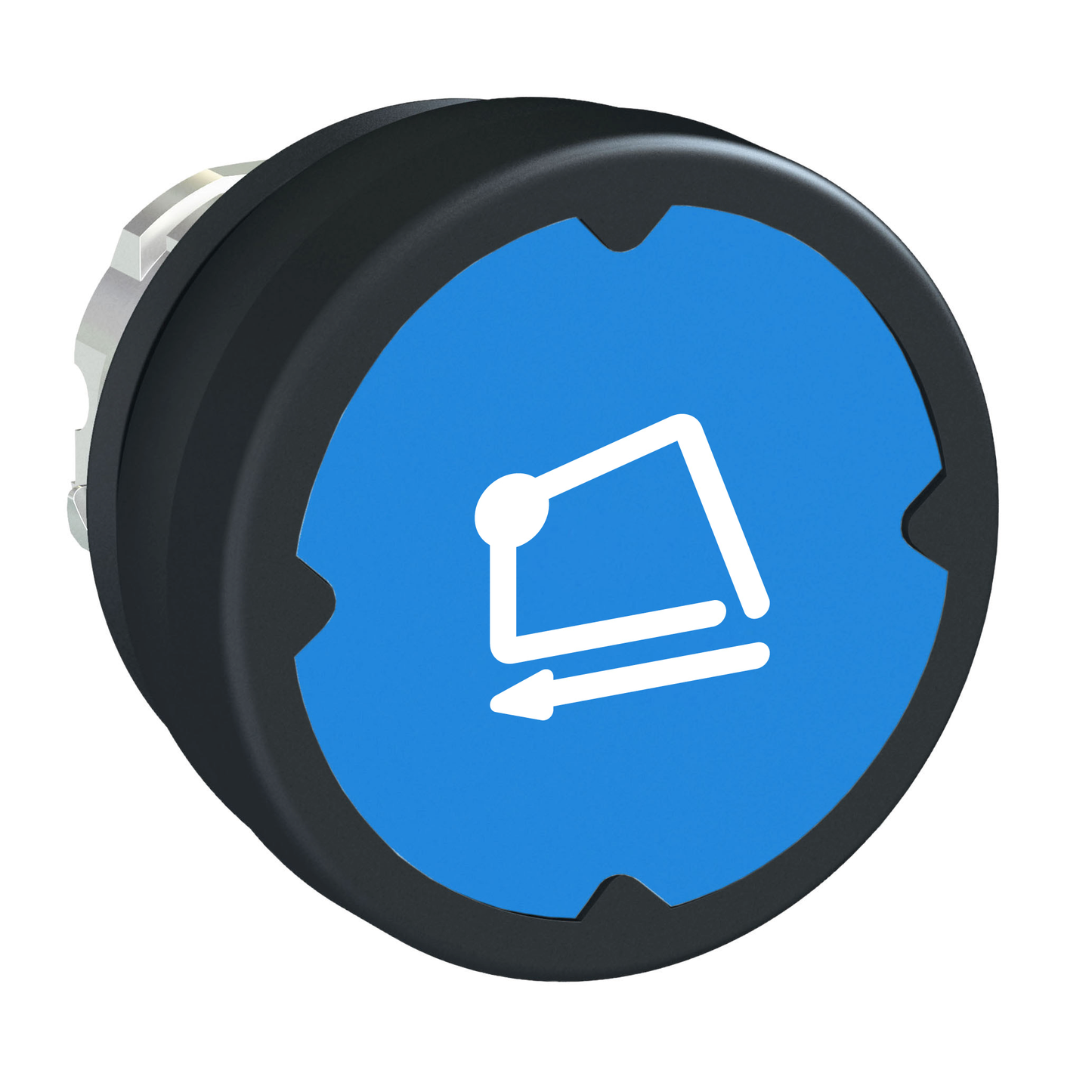 Schneider Electric-ZB4BC68006RA-Harmony tête de BP Ø37 IP69K - Ø22 - bleu - avec marquage - symbole pivoté 90°