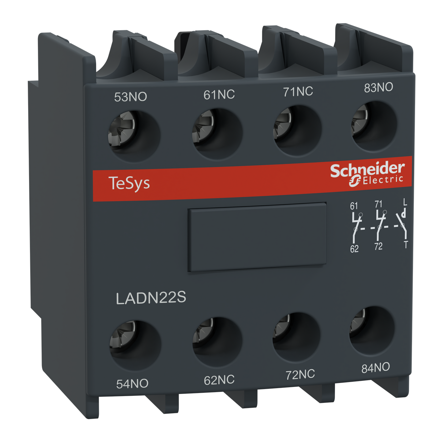 Schneider Electric-LADN22S-TeSys D - bloc contacts auxiliaires frontaux de sécurité - 2O+2F - rouge