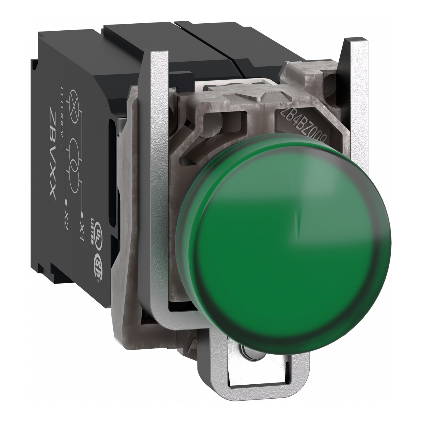 Schneider Electric-XB4BV5B3-Harmony XB4 - voyant lumineux DEL - Ø22 - vert - alim transfo 400V - vis étrier