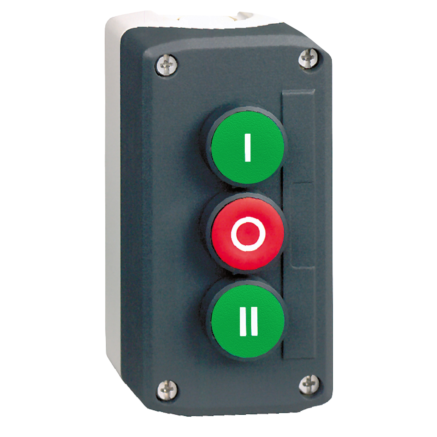 Schneider Electric-XALD339-Harmony boite - 3 boutons poussoirs Ø22 - vert /rouge /vert