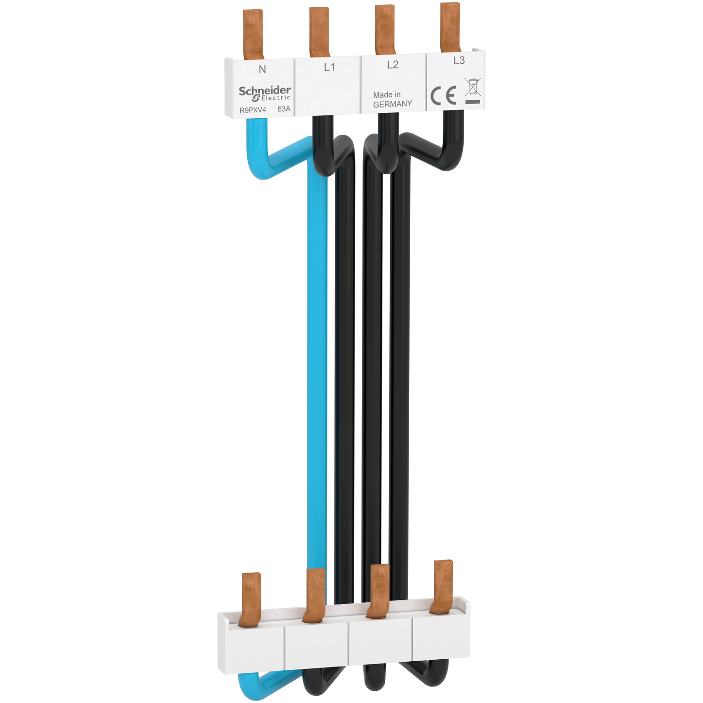 Schneider Electric-R9PXV4-Resi9 - peigne vertical 3P+N - entraxe 150mm - câbles préformés