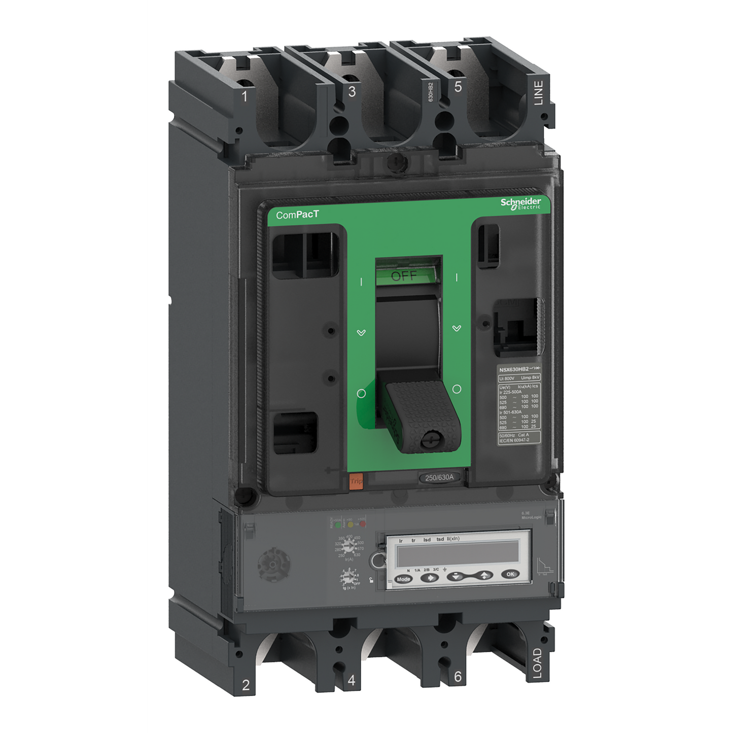 Schneider Electric-C40W36E400-ComPacT NSX400HB2 - Disjoncteur - MicroLogic 6.3E 400A - 3P3D - 100kA - fixe