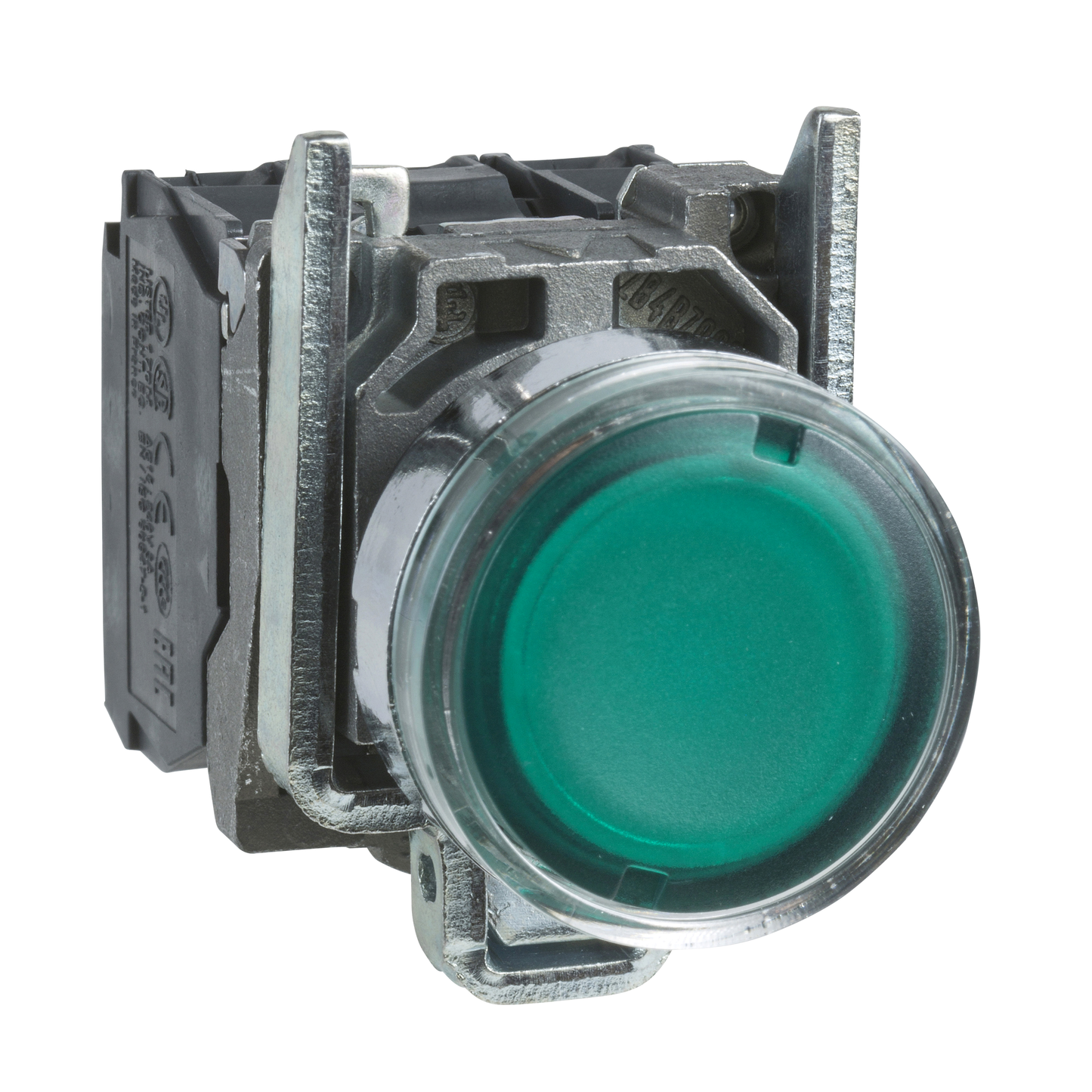 Schneider Electric-XB4BW33M5-Harmony XB4 - poussoir lumineux LED - 1F+1O - vert - Ø22 - 230VAC