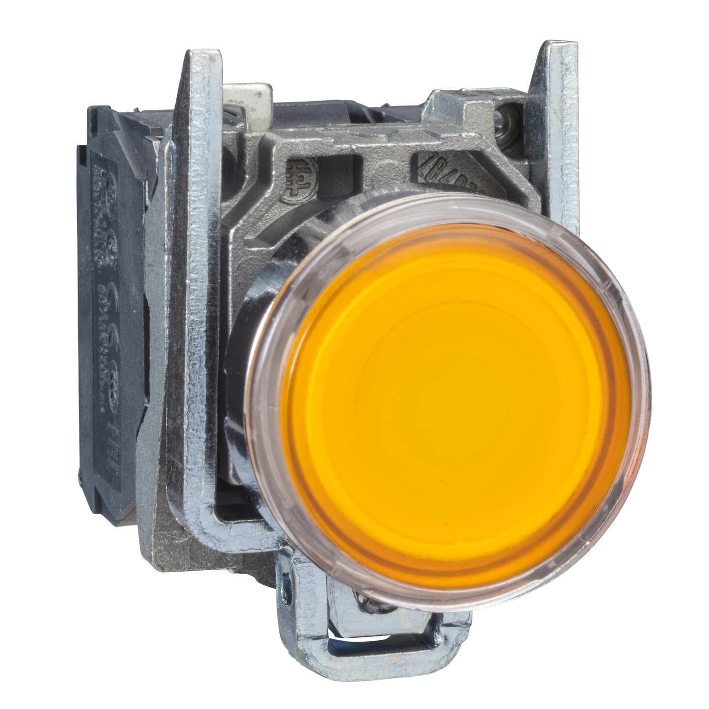 Schneider Electric-XB4BW3565-Harmony XB4 - poussoir lumineux - 1F+1O - orange - Ø22 - alim directe < 250V
