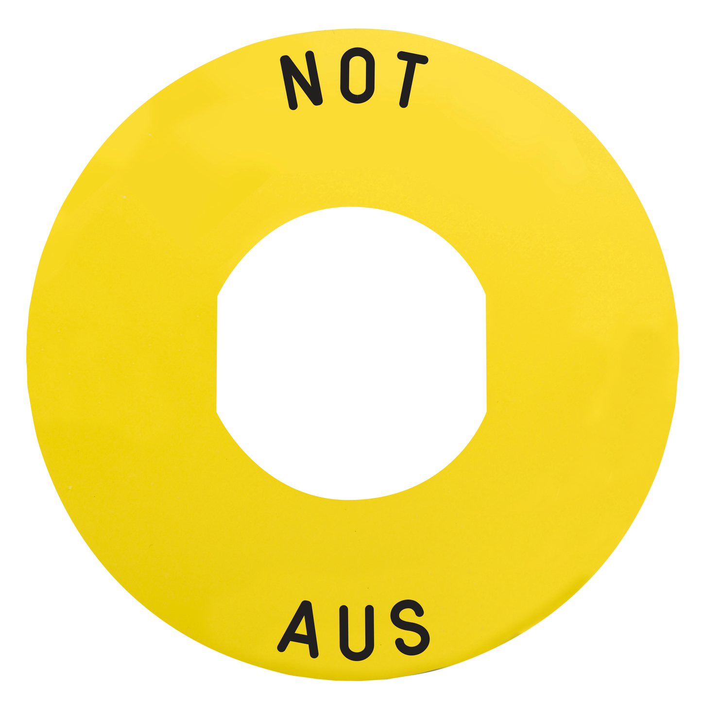 Schneider Electric-ZBY9260-Harmony - étiquette plate - jaune - 'NOT-AUS' - Ø60