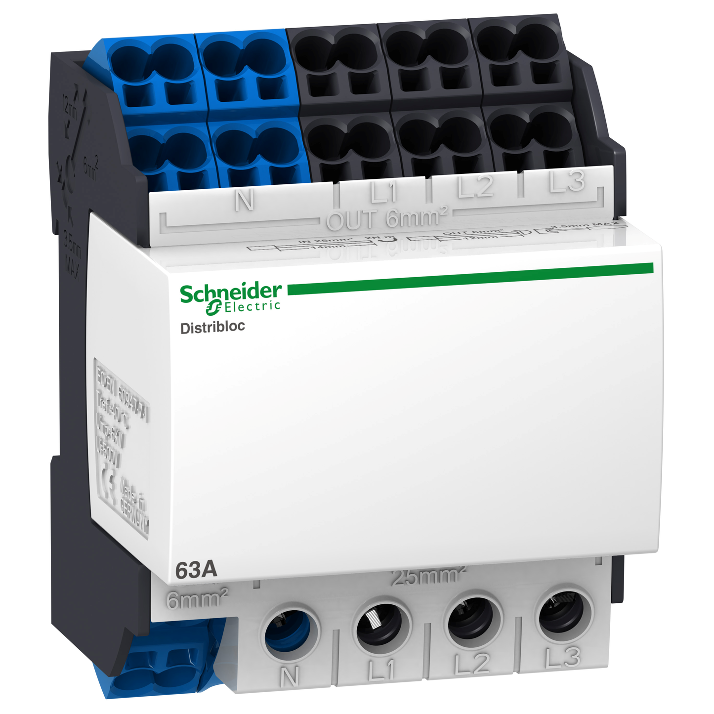 Schneider Electric-LVS04041-Linergy DX - répartiteur 63 A - alimentation par le bas (Distribloc)