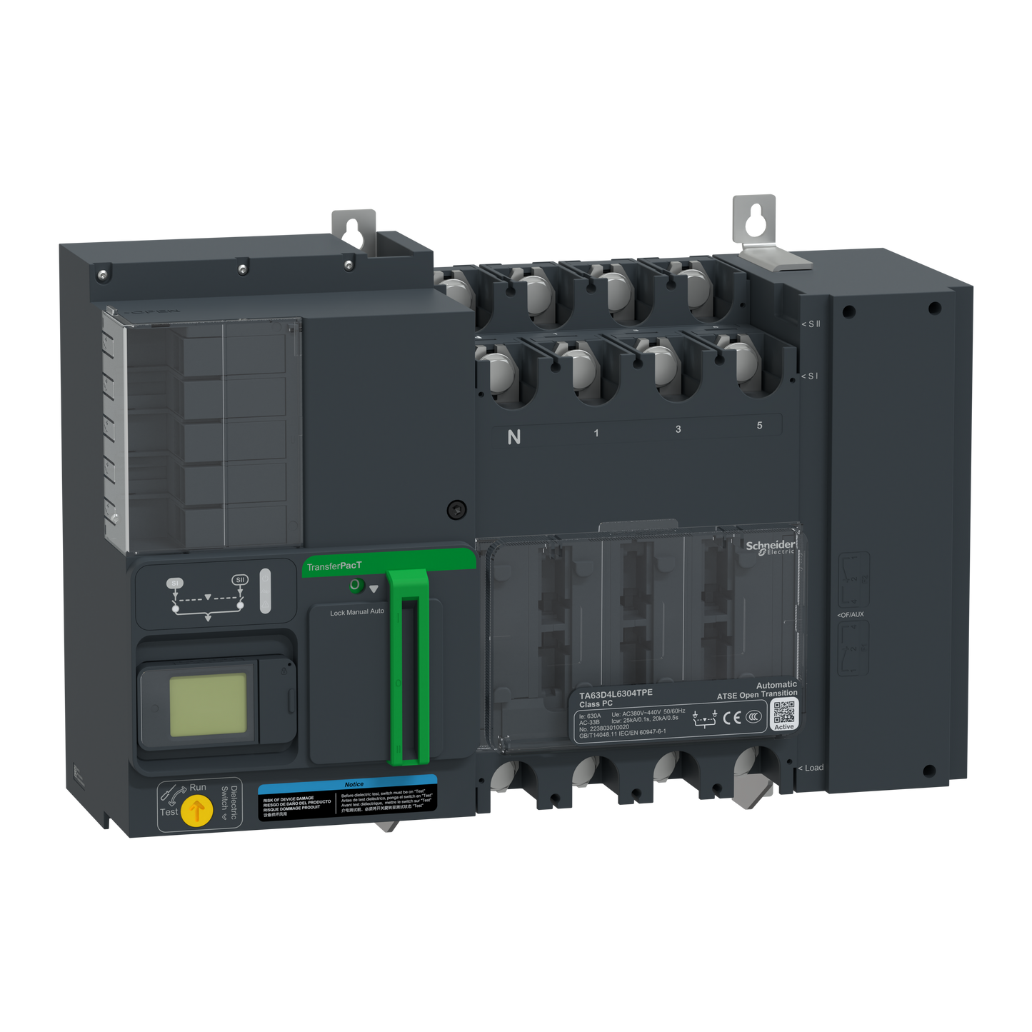 Schneider Electric-TA63D4L4004TPE-TransferPacT Active TA630 - inverseur de sources - LCD - 400A - 4P - 400Vca