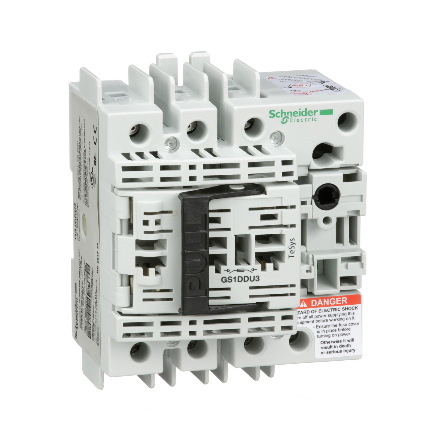 Schneider Electric-GS1DDU3-TeSys GS1 - bloc de base interrupteur-sectionneur fusible 3P 3F - 30A