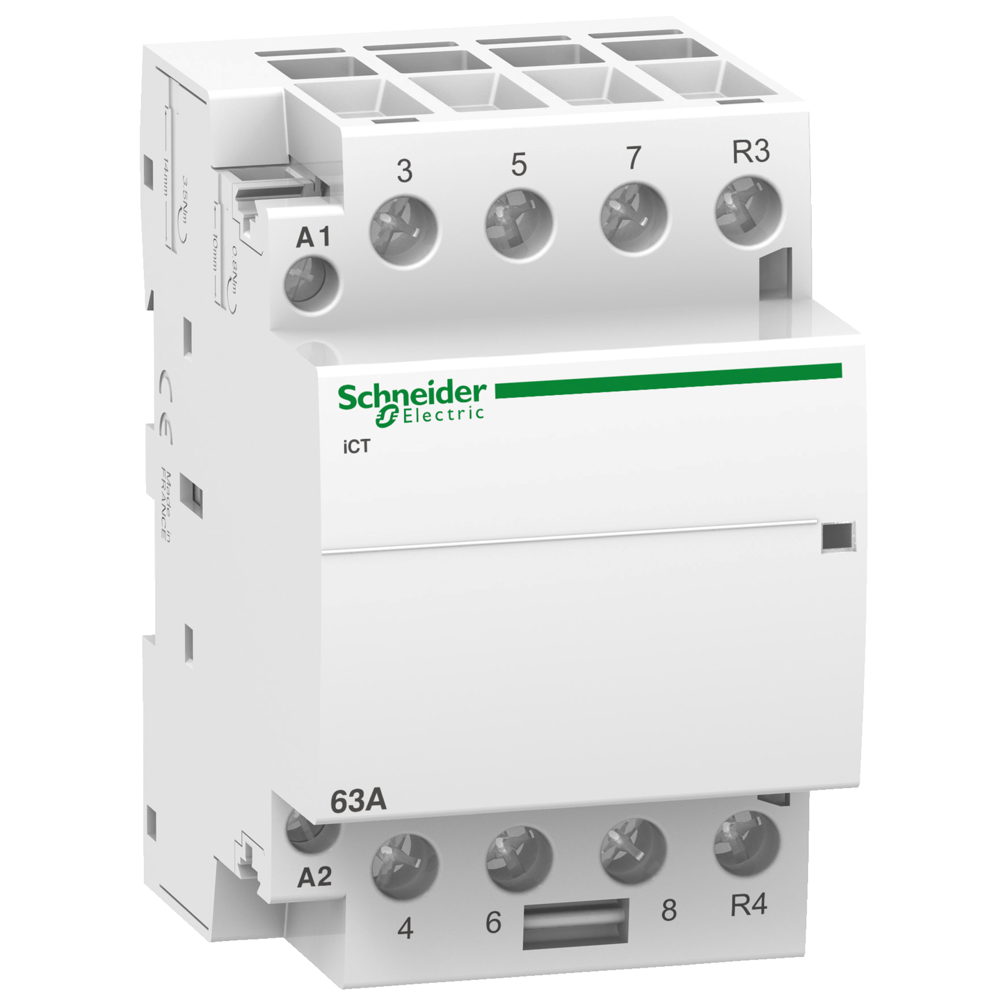 Schneider Electric-A9C20869-Acti9 iCT - Contacteur auxiliarisable - 4P - 63A - 3NO+1NF - 220/240Vca - 50Hz
