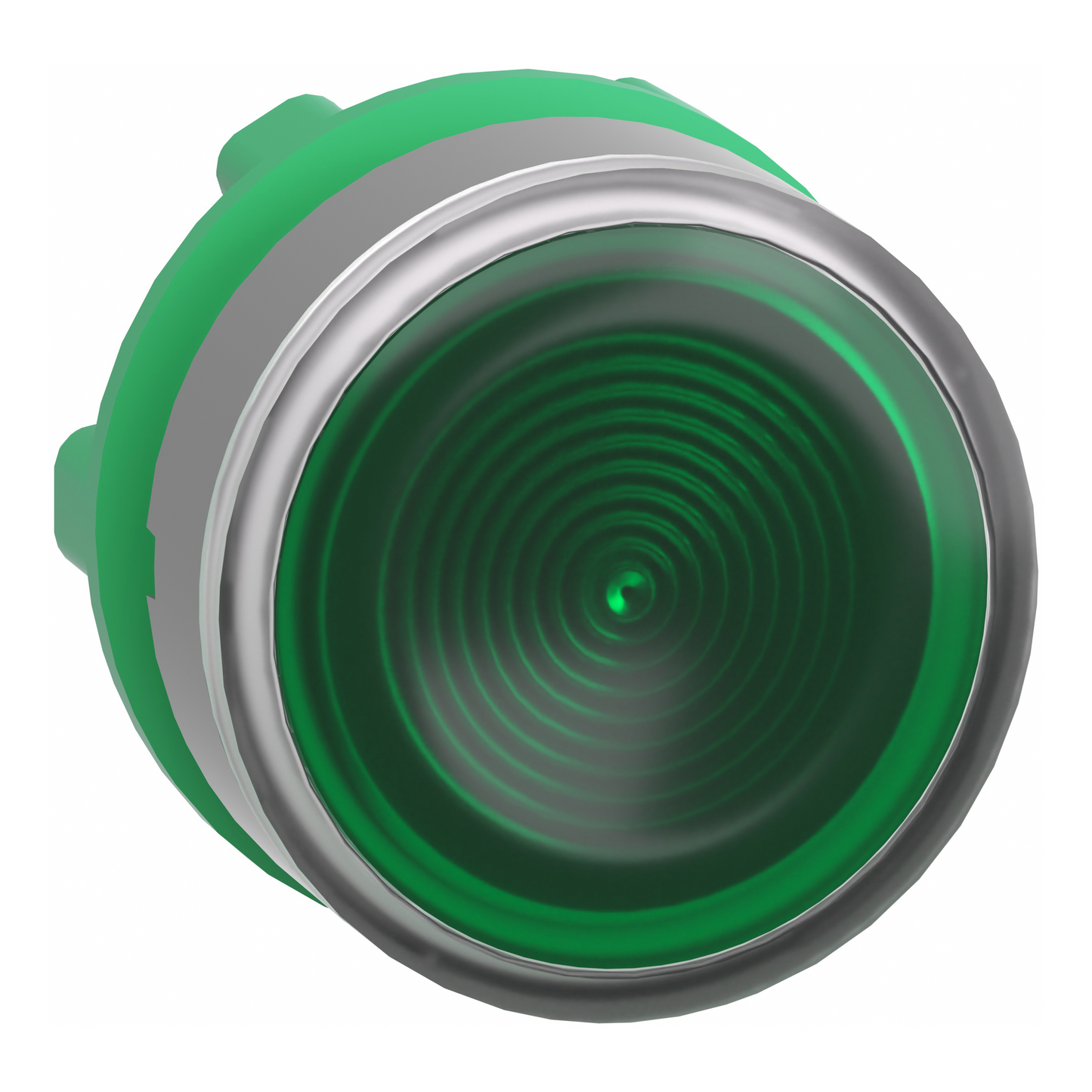 Schneider Electric-ZB5AW333SC0-Harmony XB5 - tête bouton poussoir lumineux - Ø22 - col grise - vert