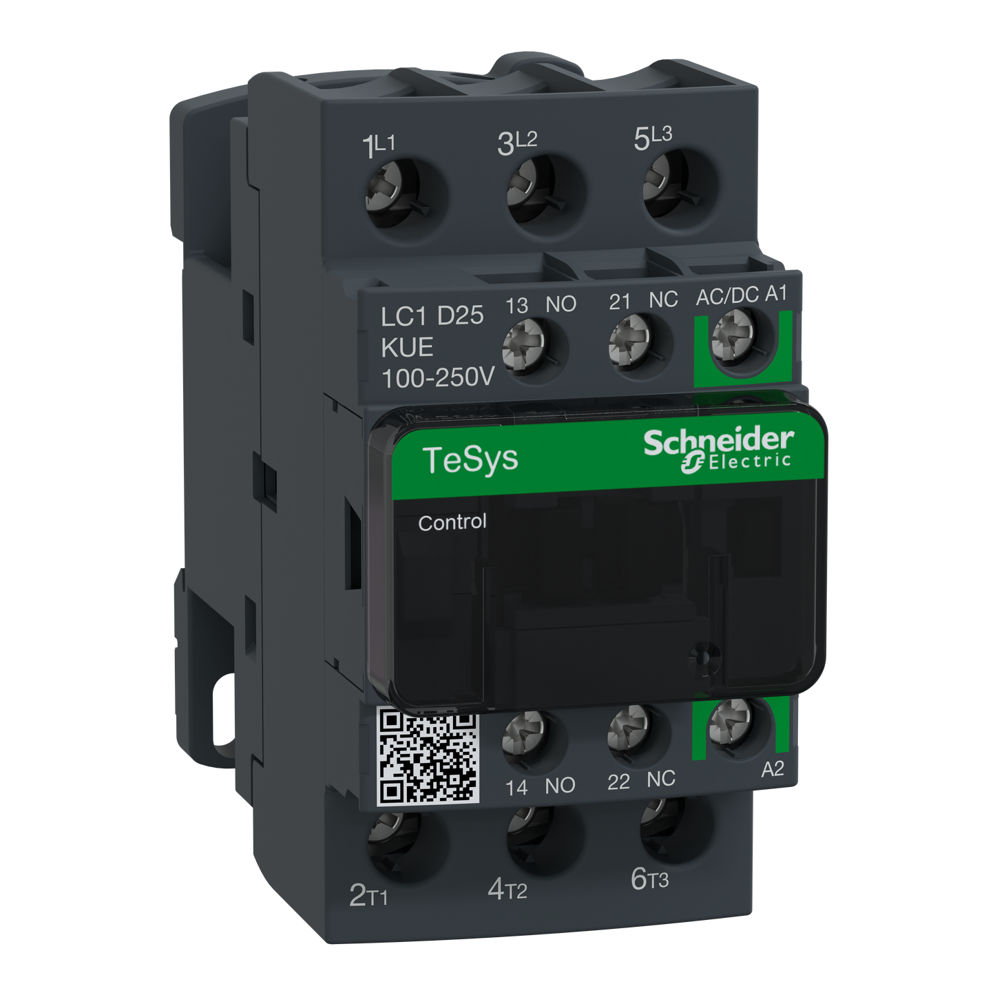 Schneider Electric-LC1D25KUE-TeSys D - contacteur - 3P(3 NO) - AC3 - <= 440V 25A - 100 à 250Vca-cc